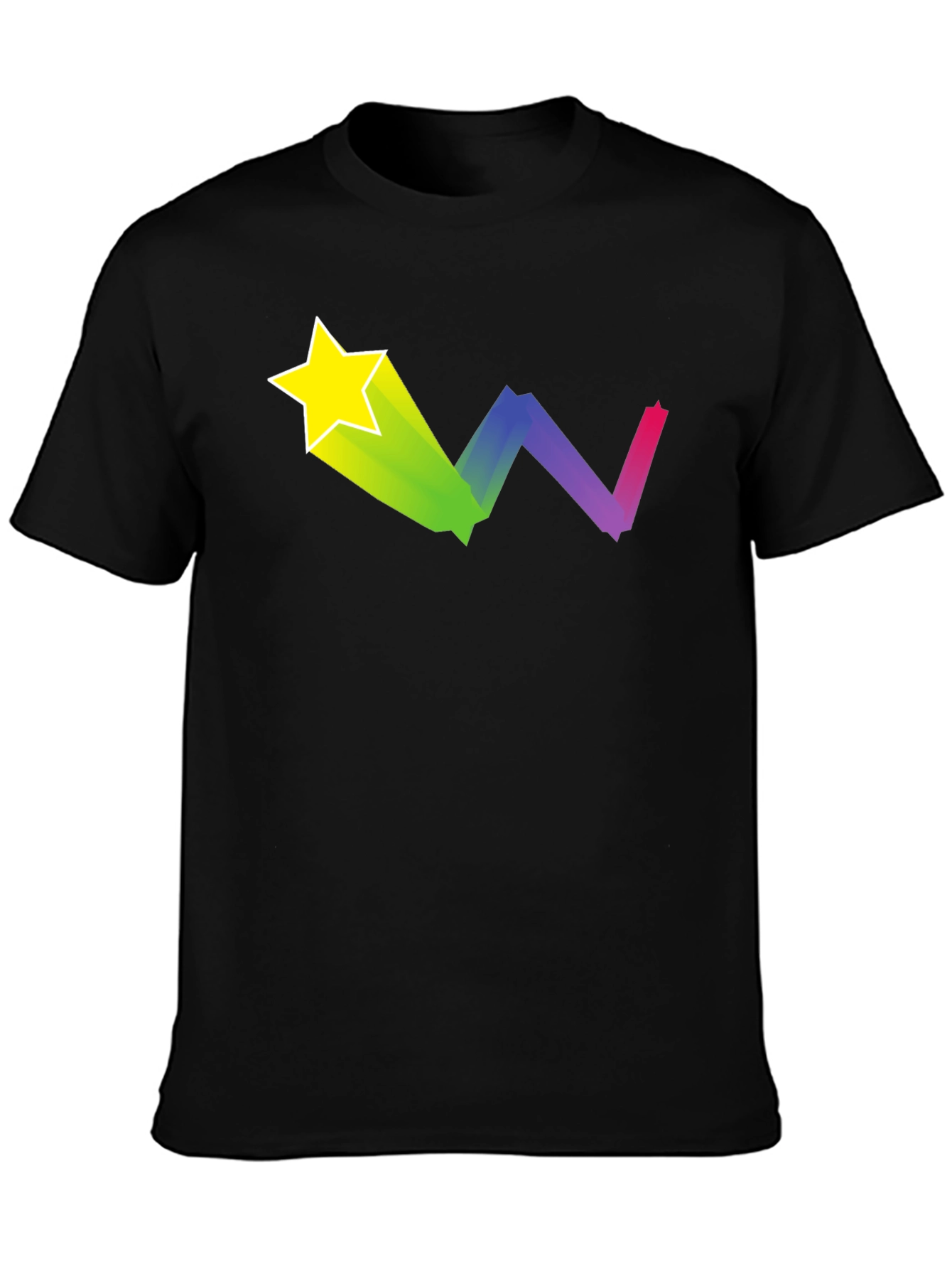 Starry Rainbow Trail Black T-Shirt