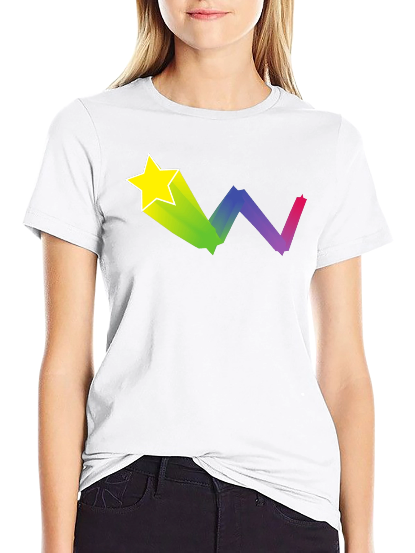 Starry Rainbow Trail Black T-Shirt
