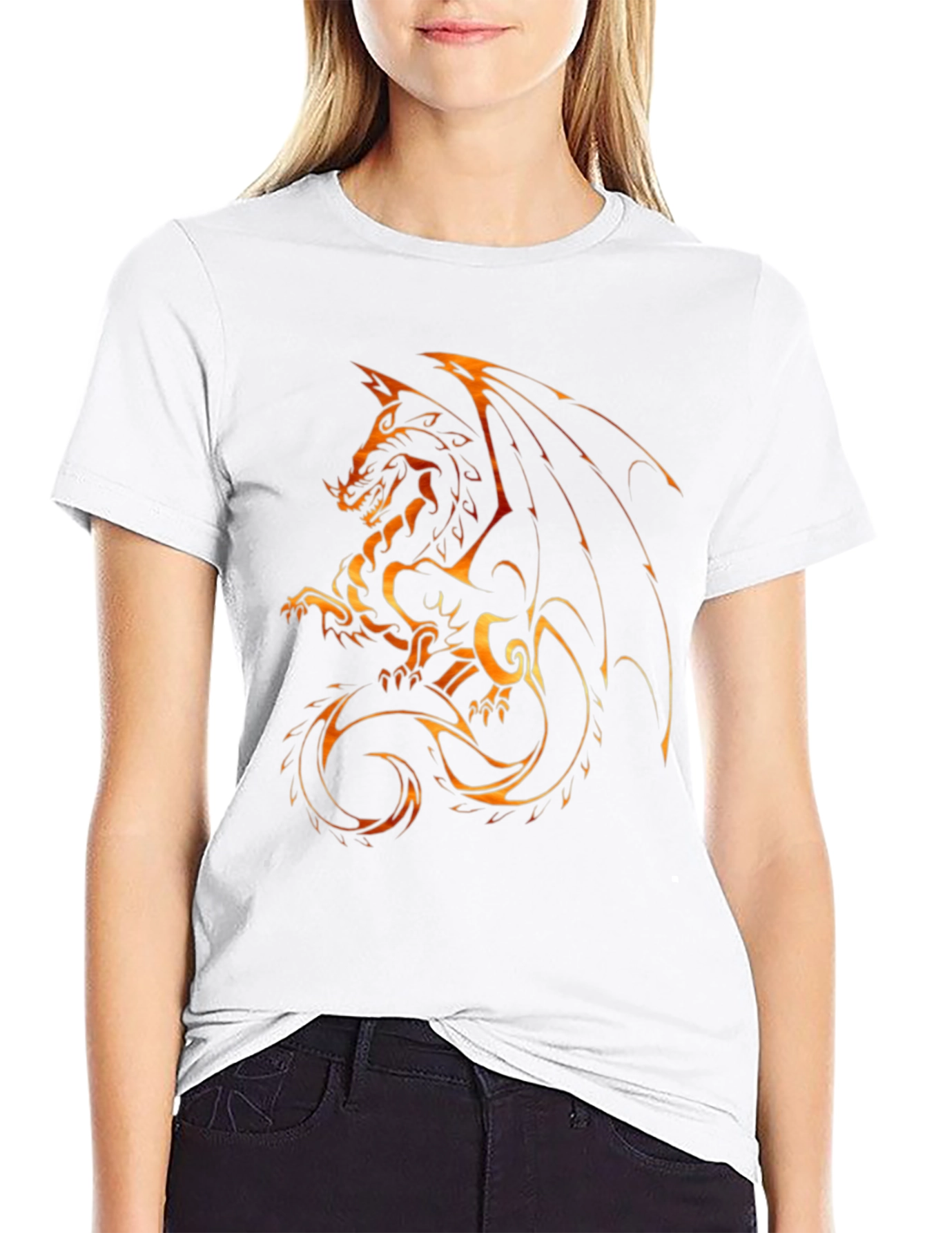Fiery Dragon Graphic T-Shirt - Mens Black Tee