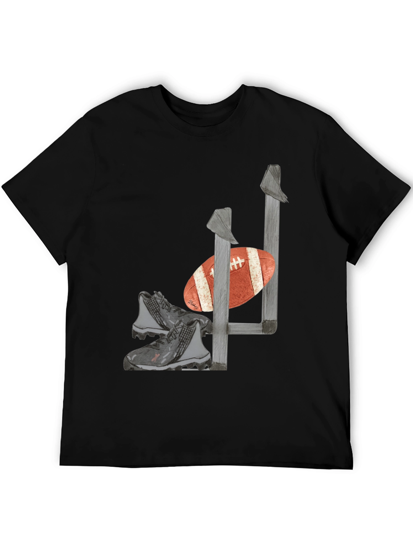 Football Gear Graphic Tee - Black T-Shirt