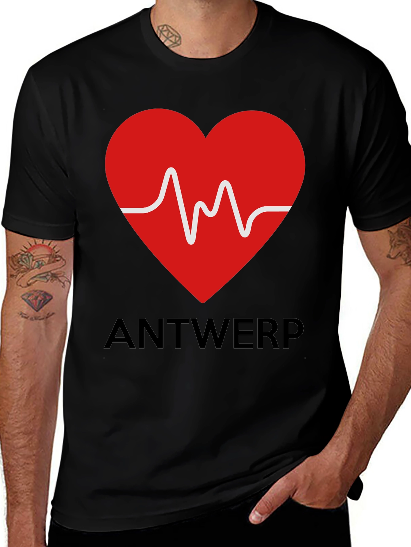 Antwerp Heartbeat T-Shirt - Black