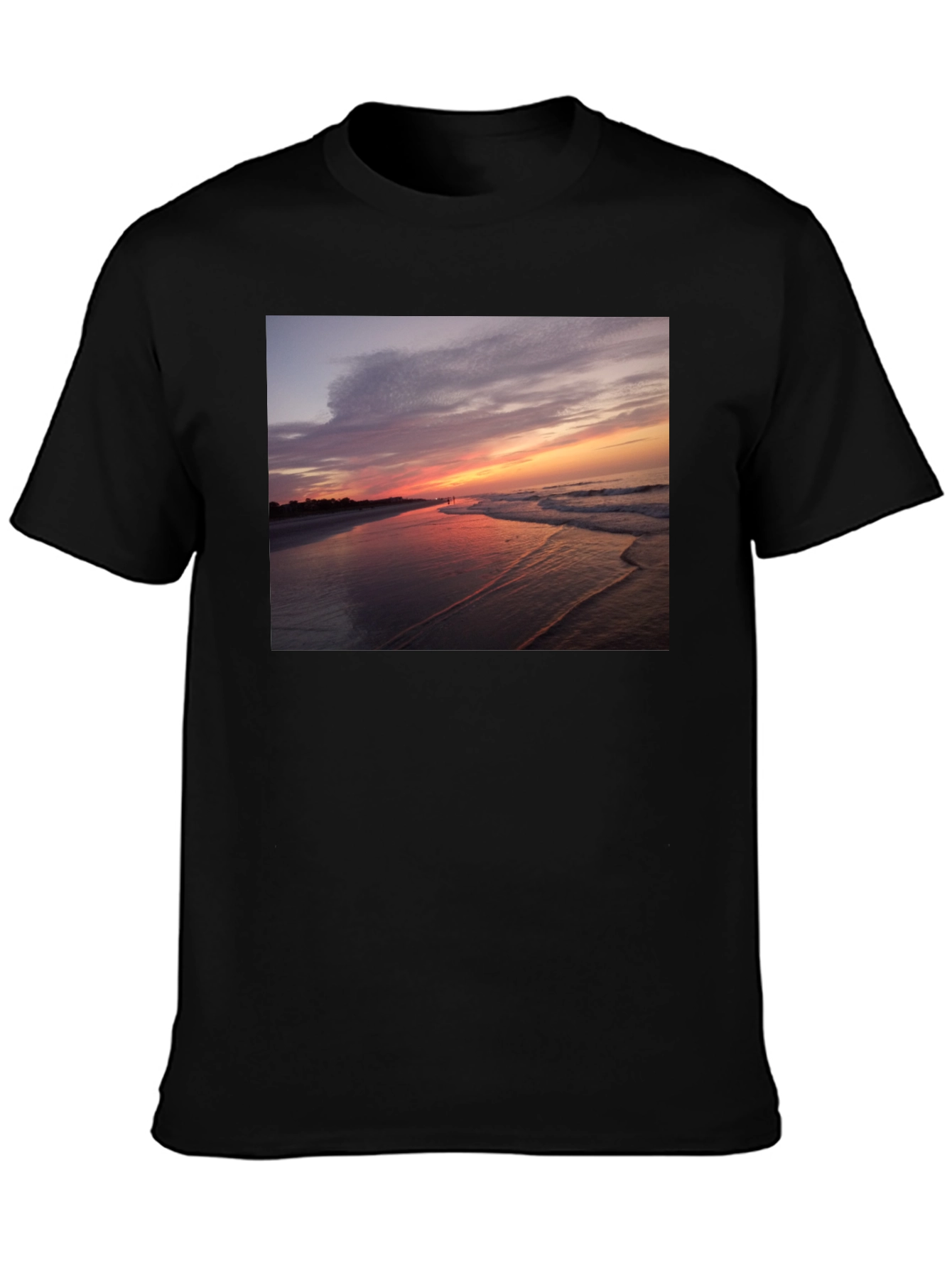 Sunset Beach Graphic Tee - Black