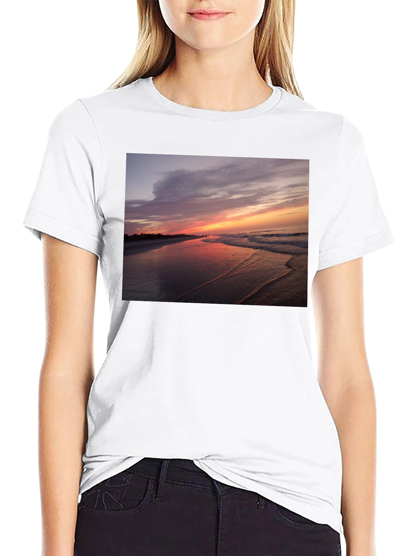 Sunset Beach Graphic Tee - Black