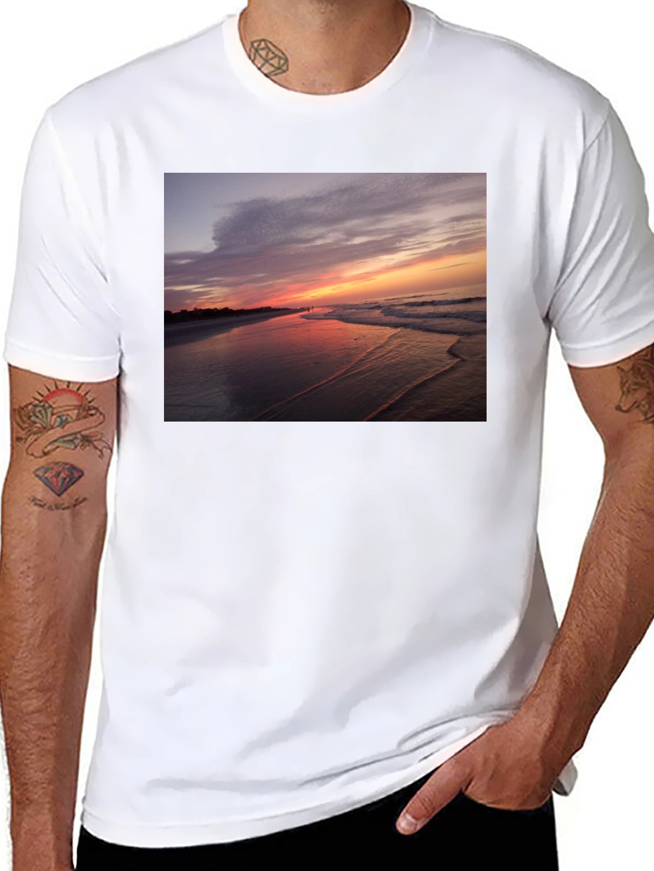 Sunset Beach Graphic Tee - Black