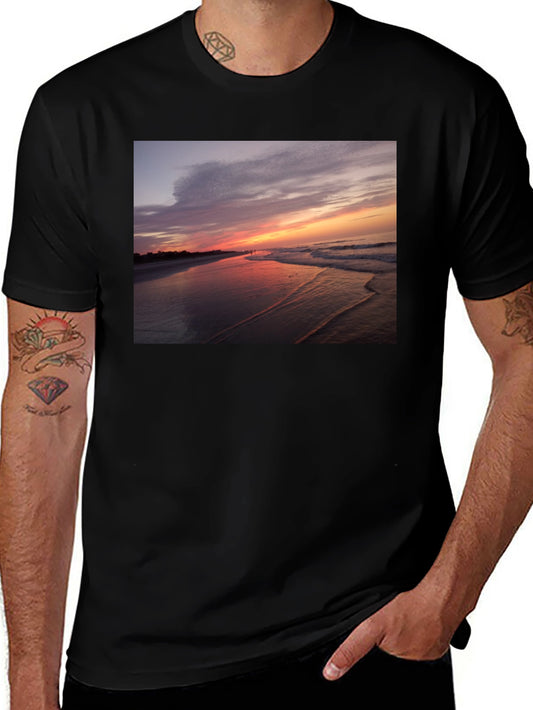 Sunset Beach Graphic Tee - Black