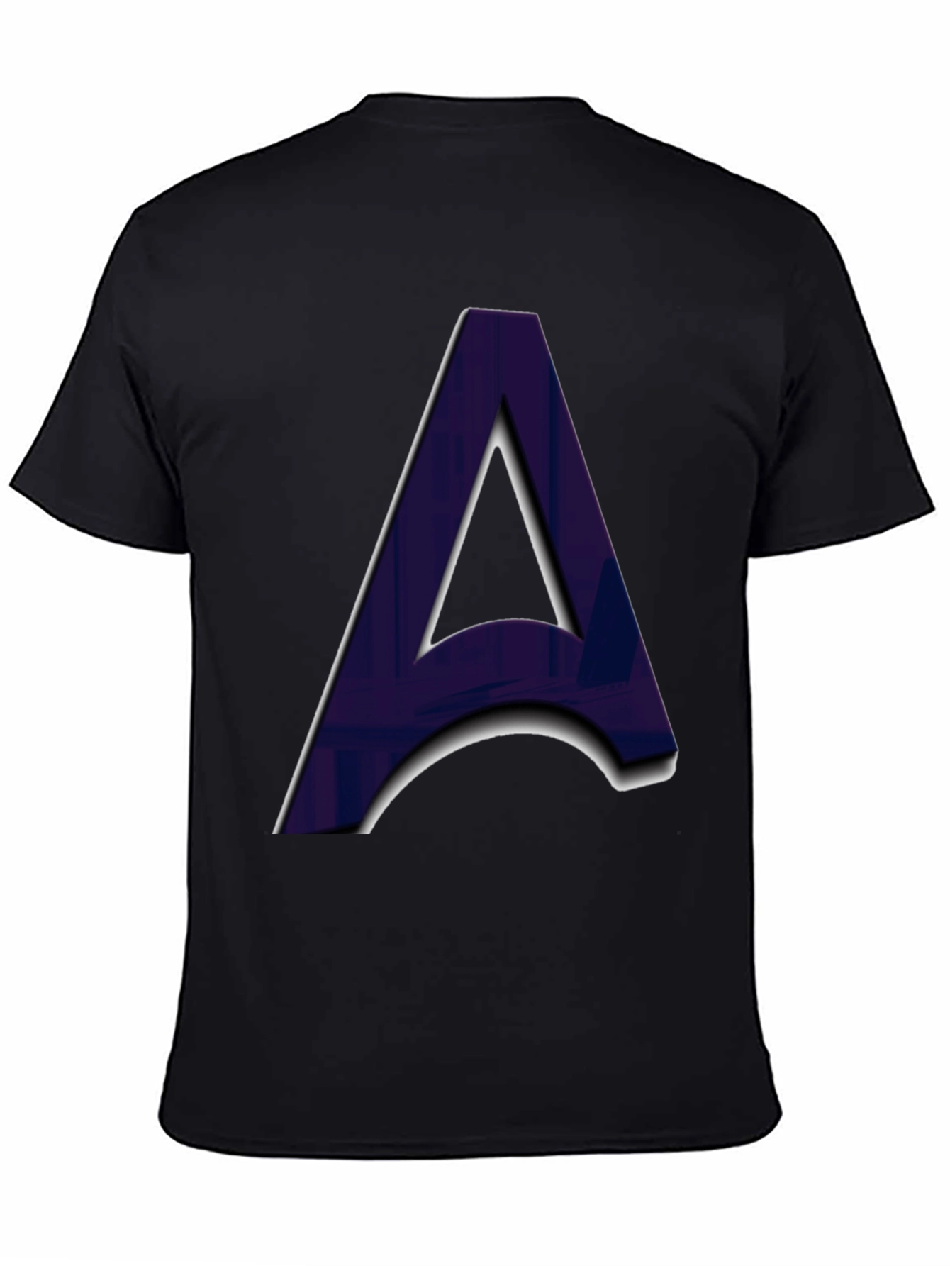 Letter A Graphic Print Black T-Shirt