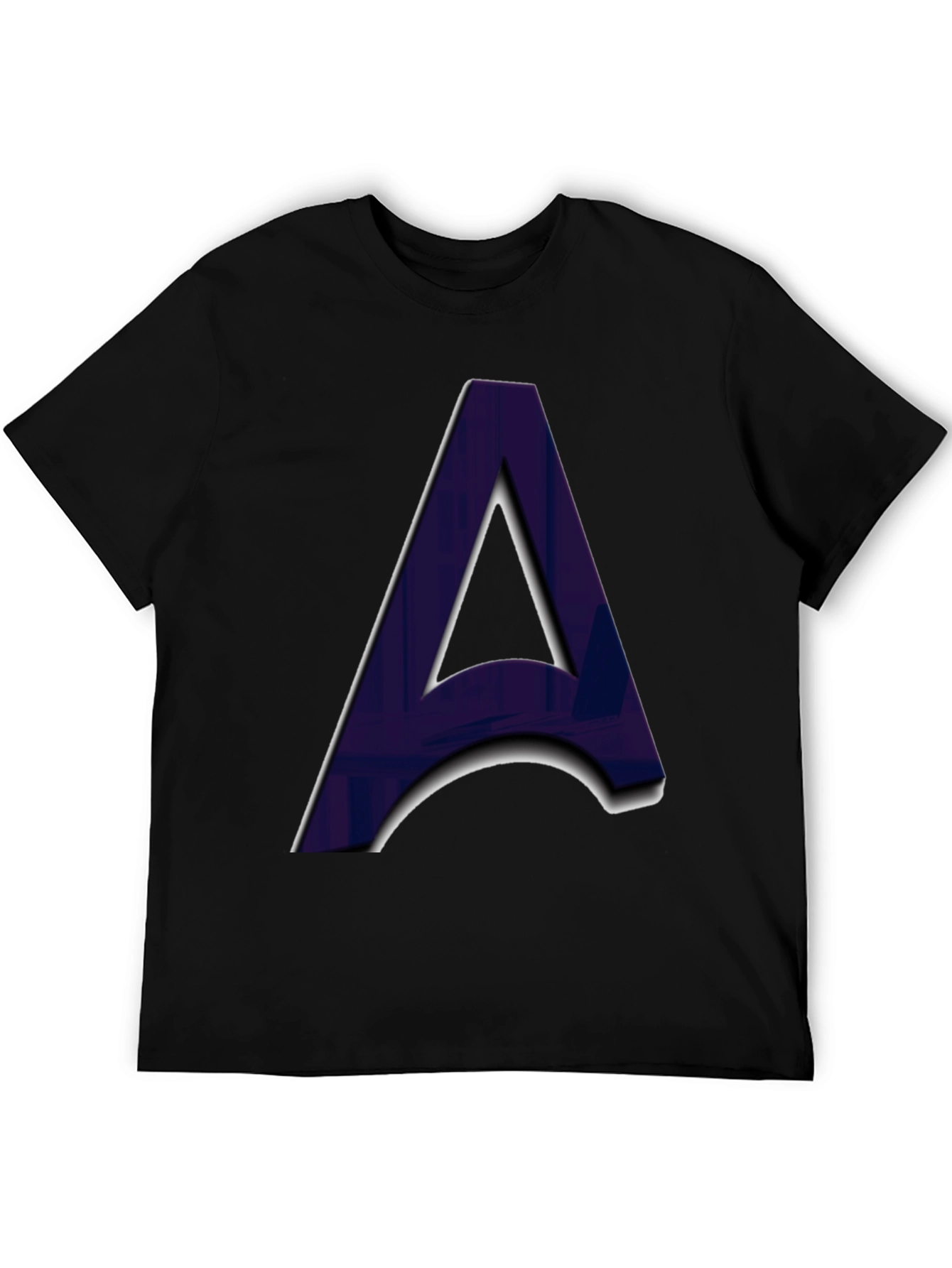 Letter A Graphic Print Black T-Shirt
