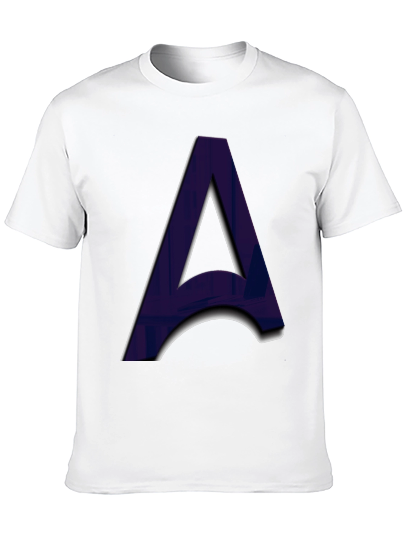Letter A Graphic Print Black T-Shirt