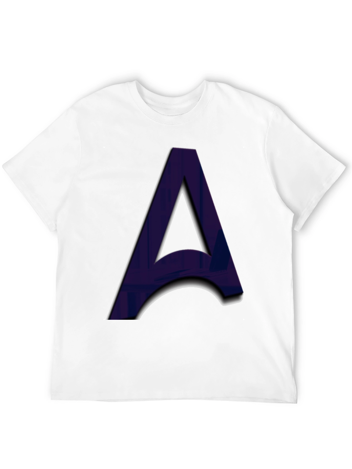 Letter A Graphic Print Black T-Shirt
