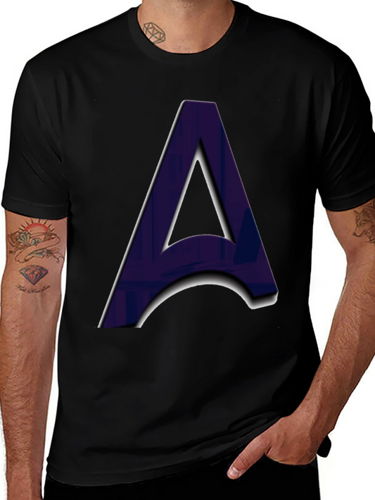 Letter A Graphic Print Black T-Shirt
