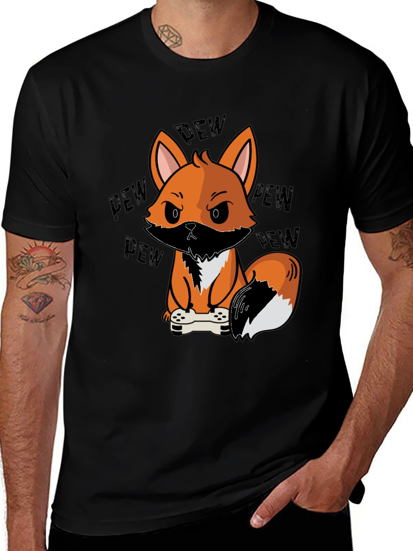 Gamer Fox Graphic T-Shirt