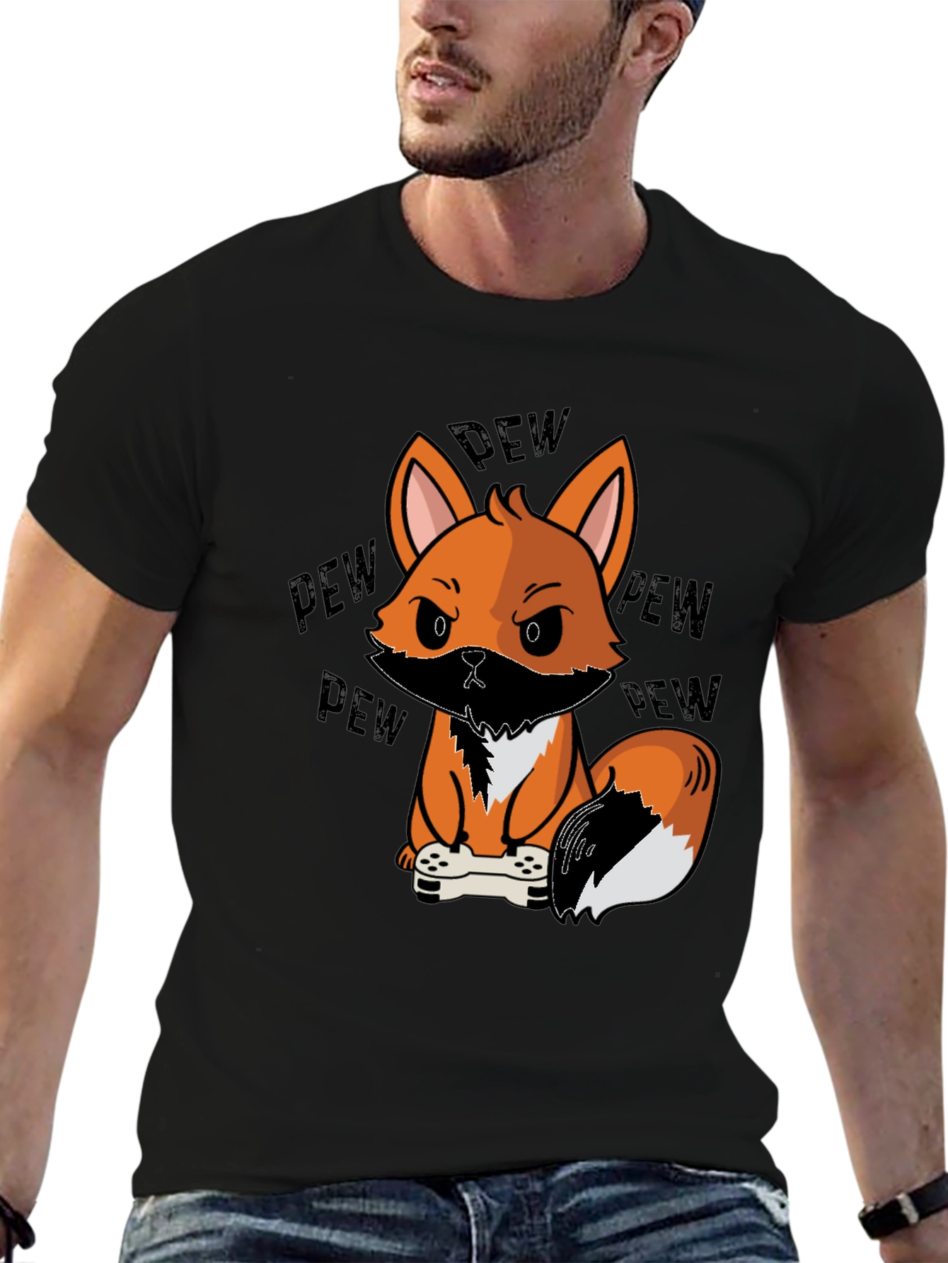 Gamer Fox Graphic T-Shirt