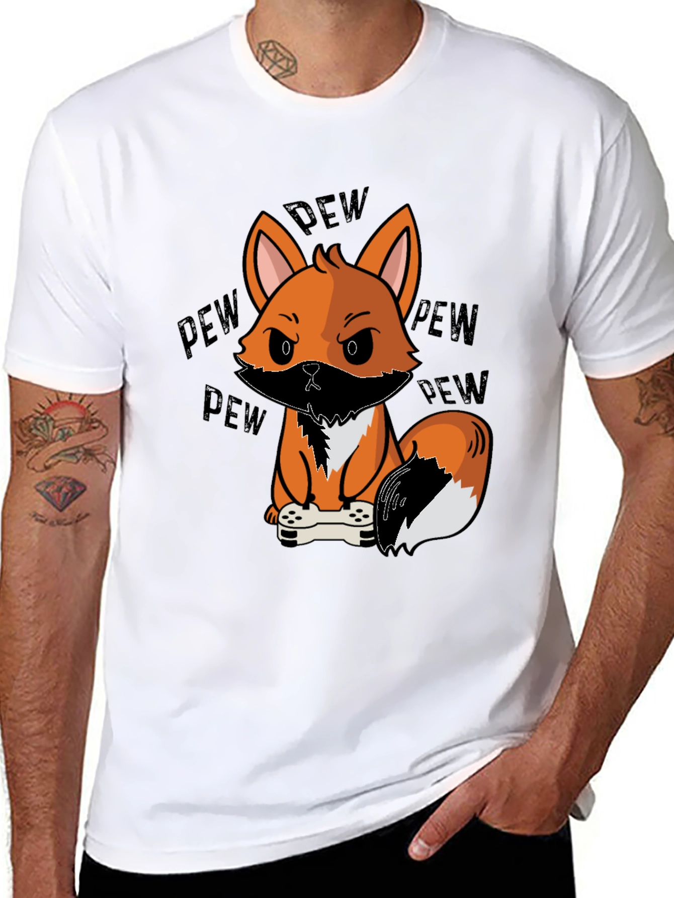 Gamer Fox Graphic T-Shirt