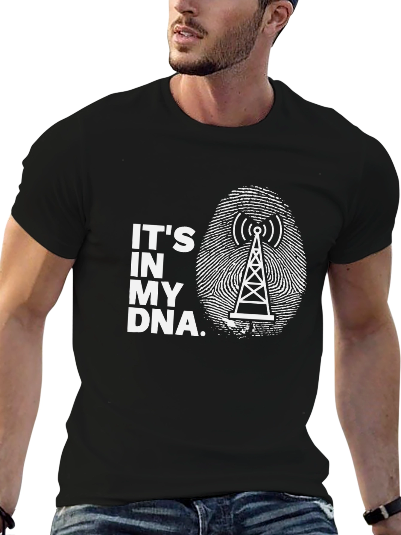 Its in My DNA Radio Tower Black T-Shirt