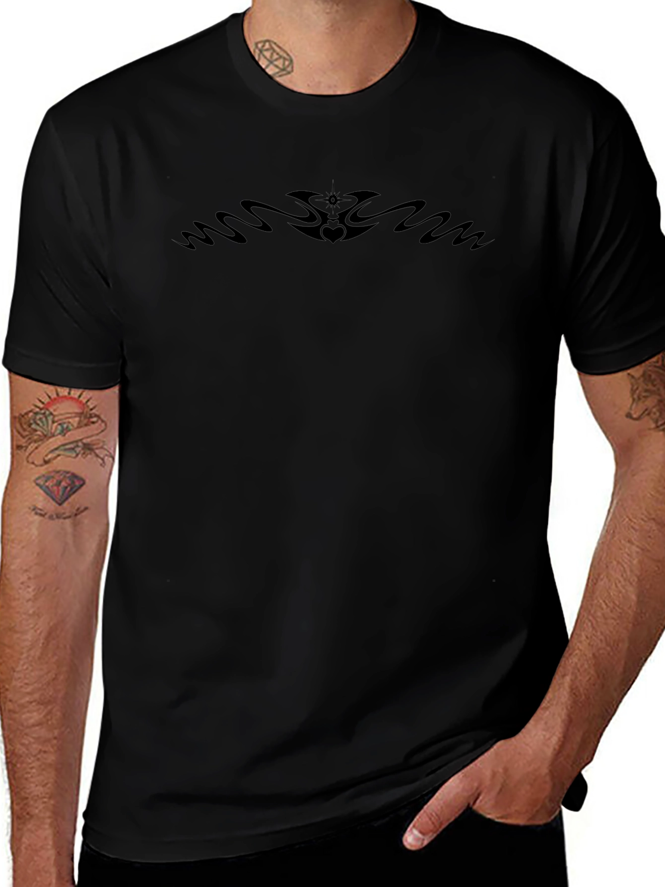 Stylish Black Graphic Print T-Shirt
