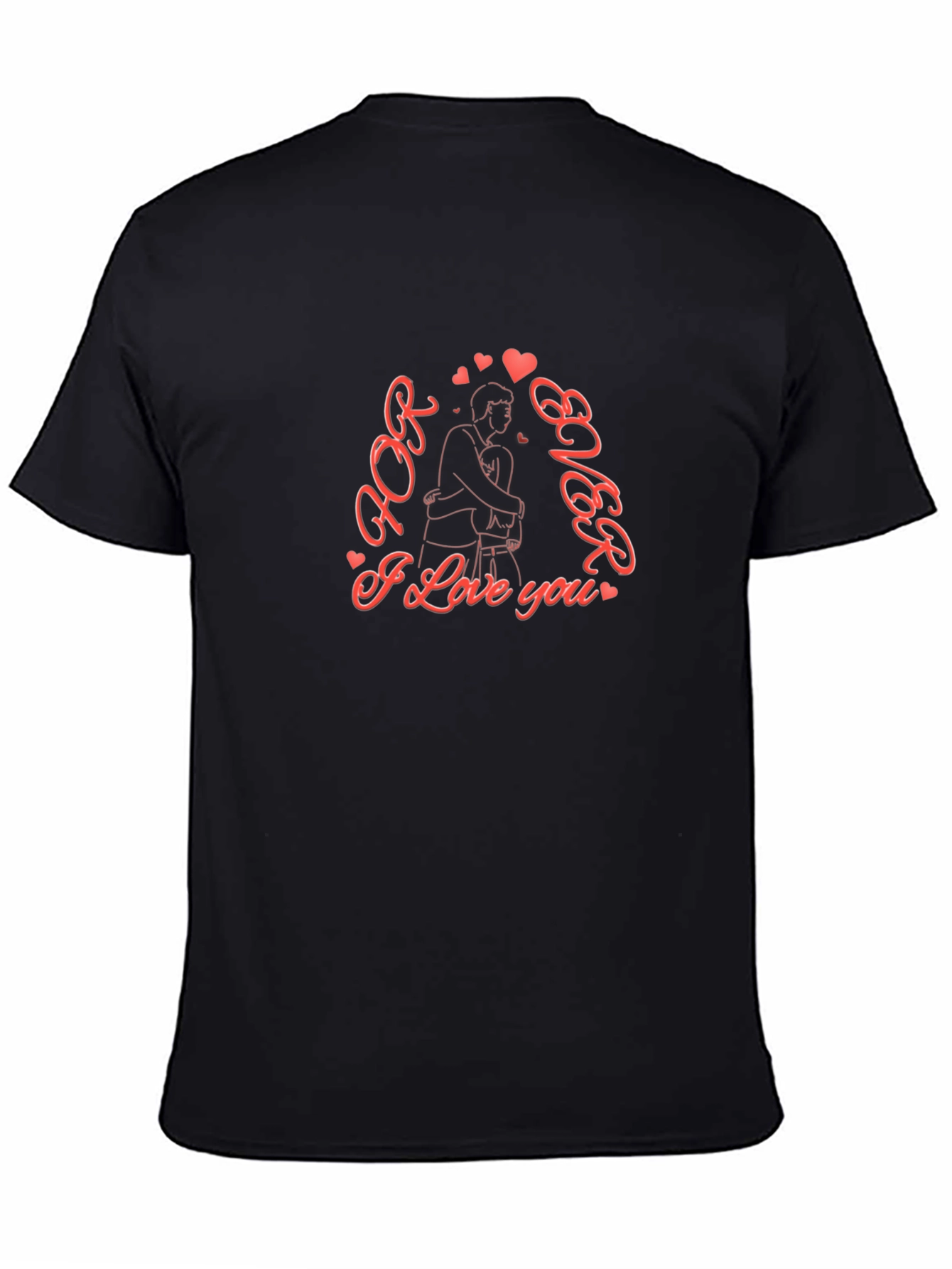 Forever Love Graphic Tee - Black Cotton Blend