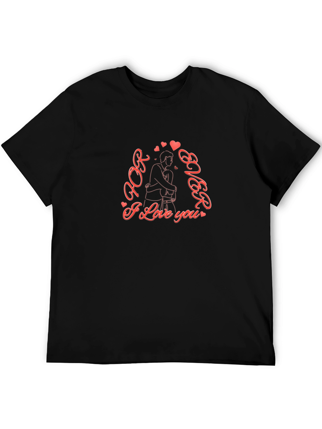 Forever Love Graphic Tee - Black Cotton Blend