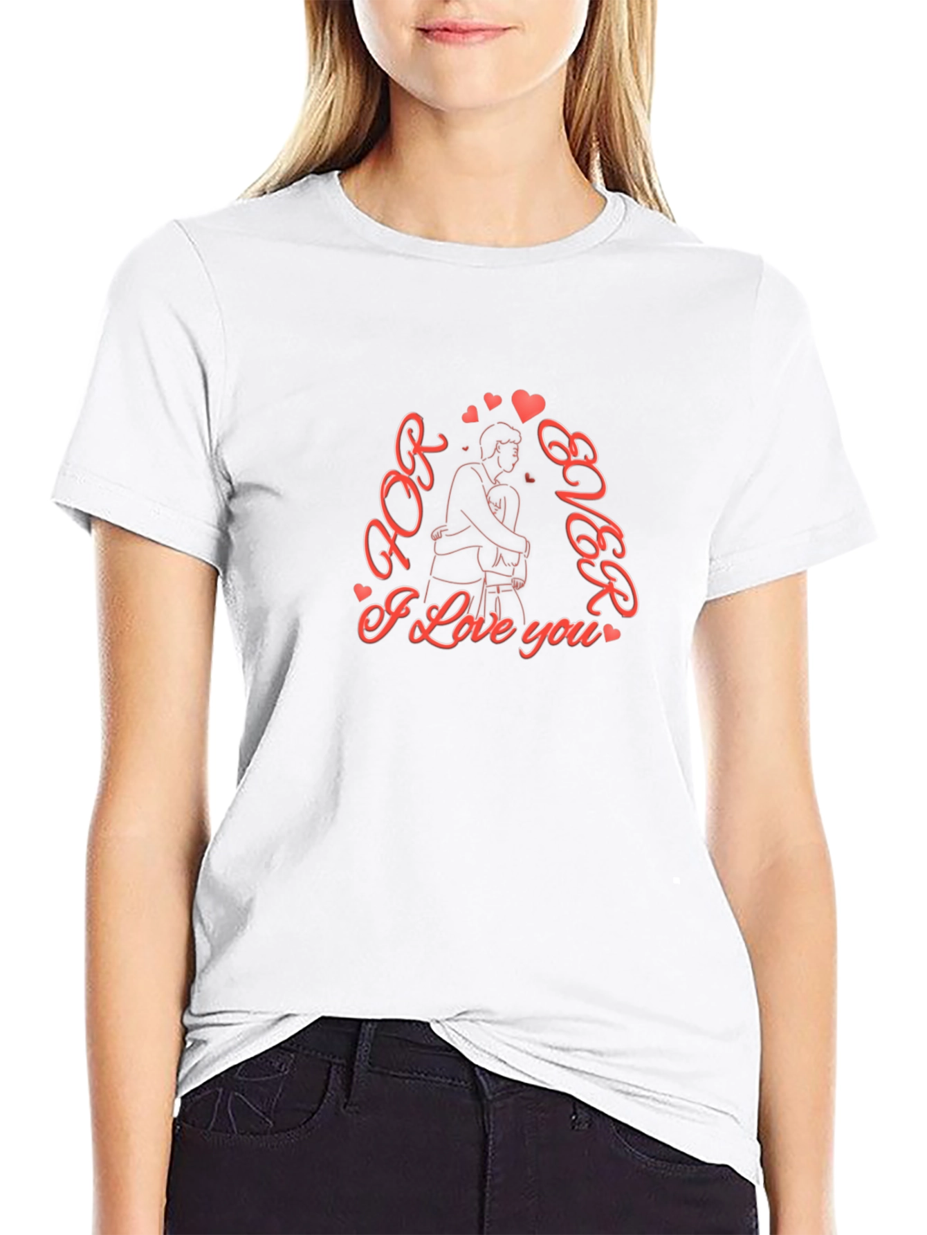 Forever Love Graphic Tee - Black Cotton Blend