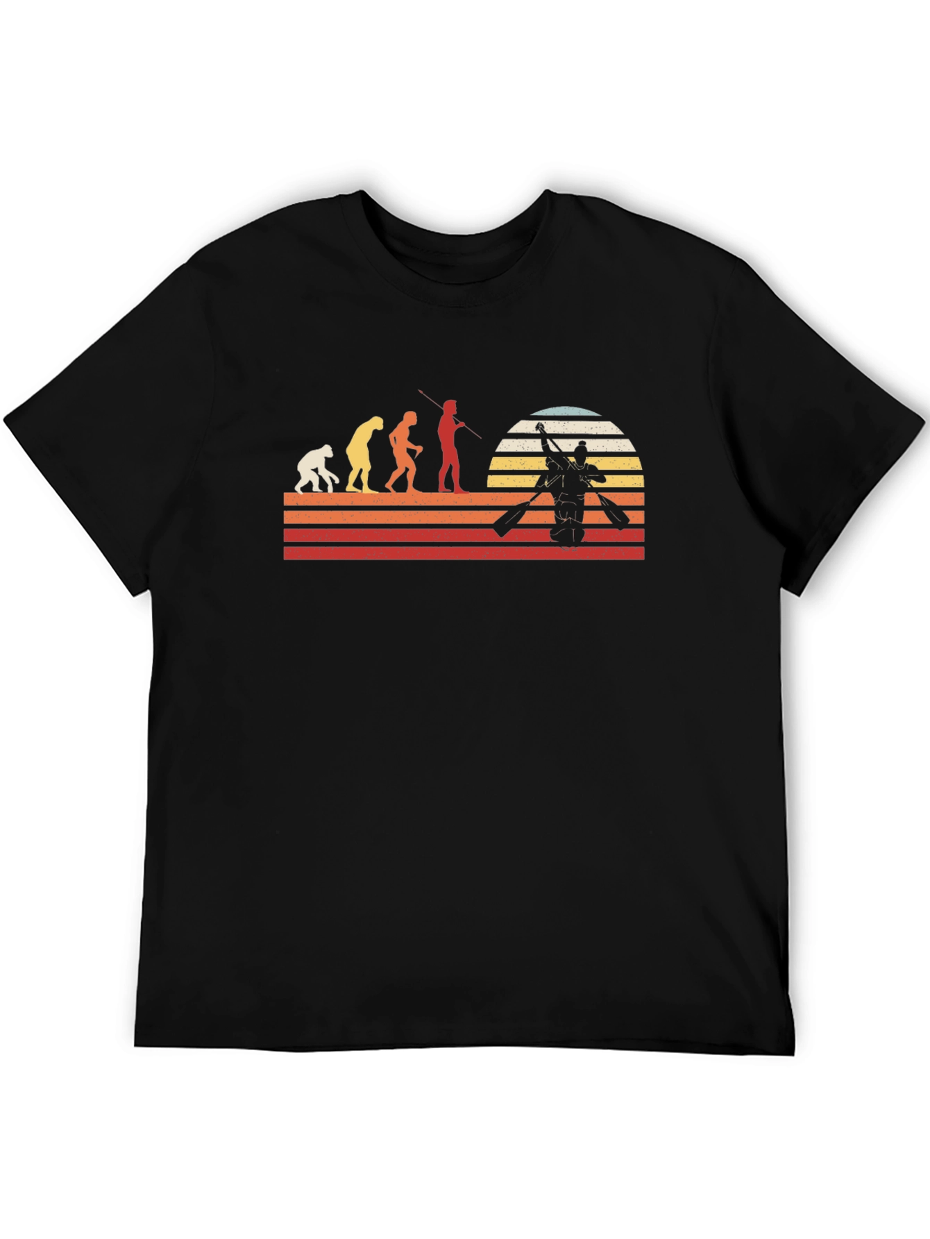 Kayaking Evolution T-Shirt - Retro Style
