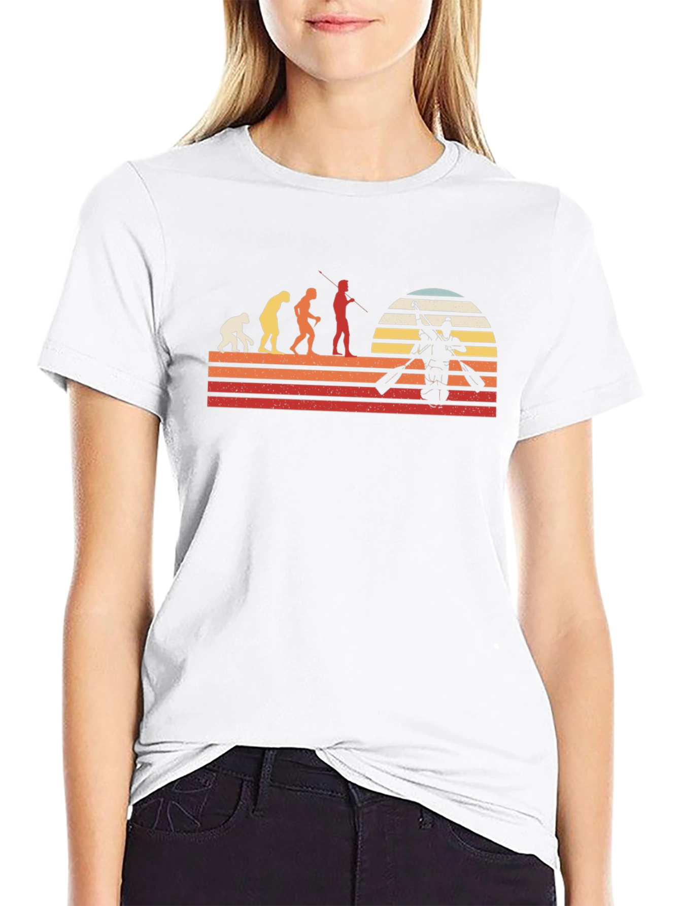 Kayaking Evolution T-Shirt - Retro Style