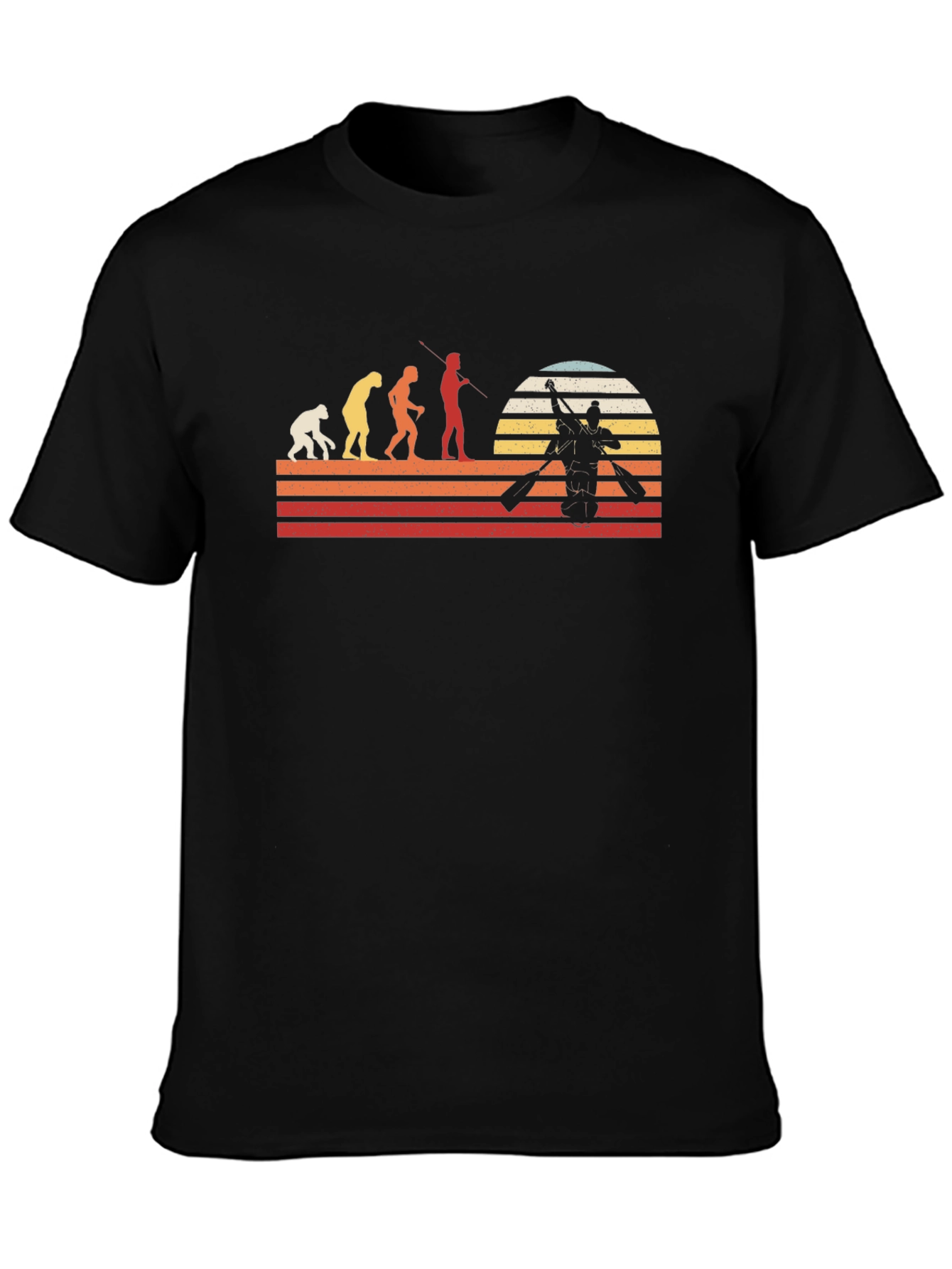 Kayaking Evolution T-Shirt - Retro Style