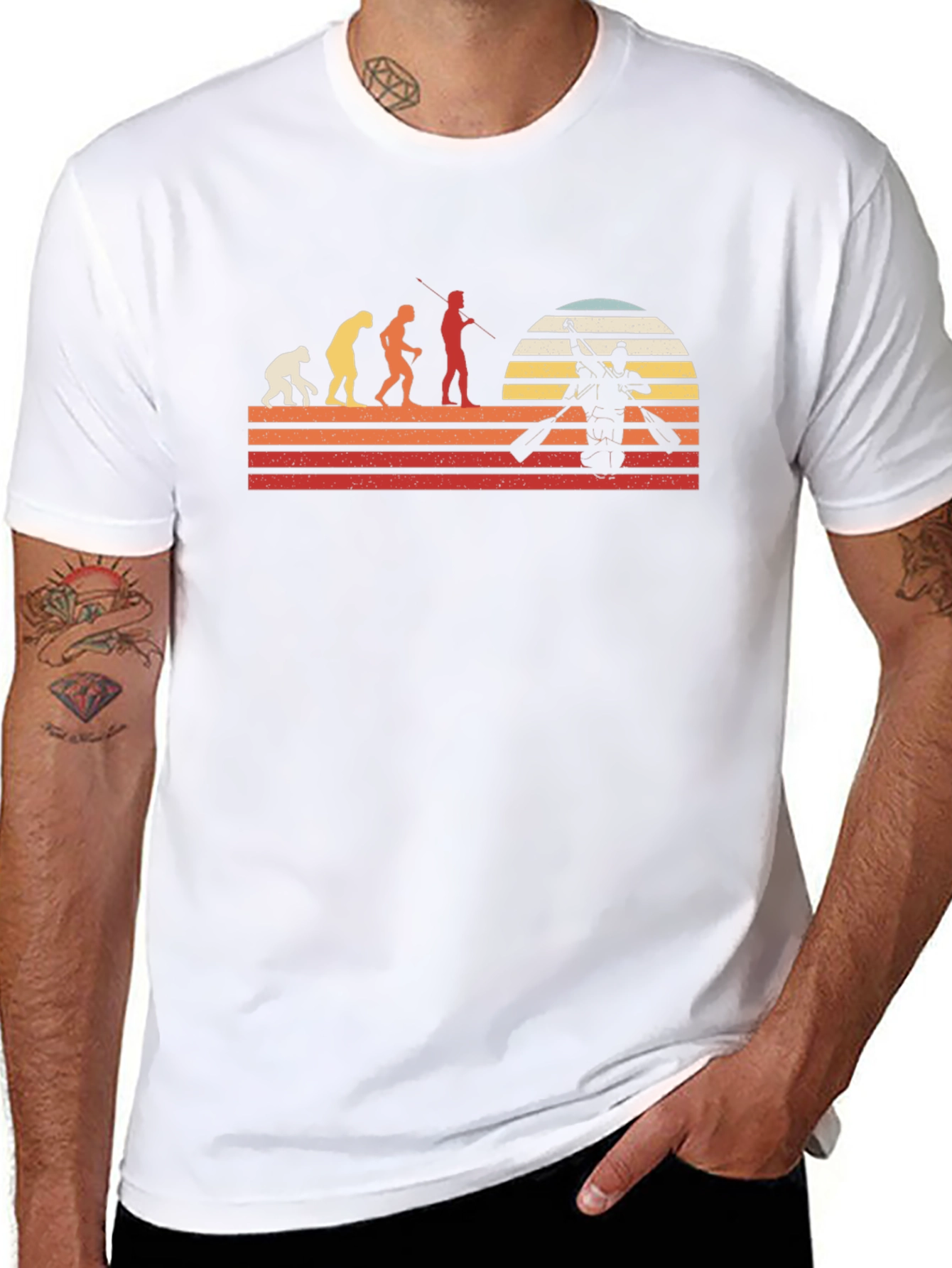 Kayaking Evolution T-Shirt - Retro Style