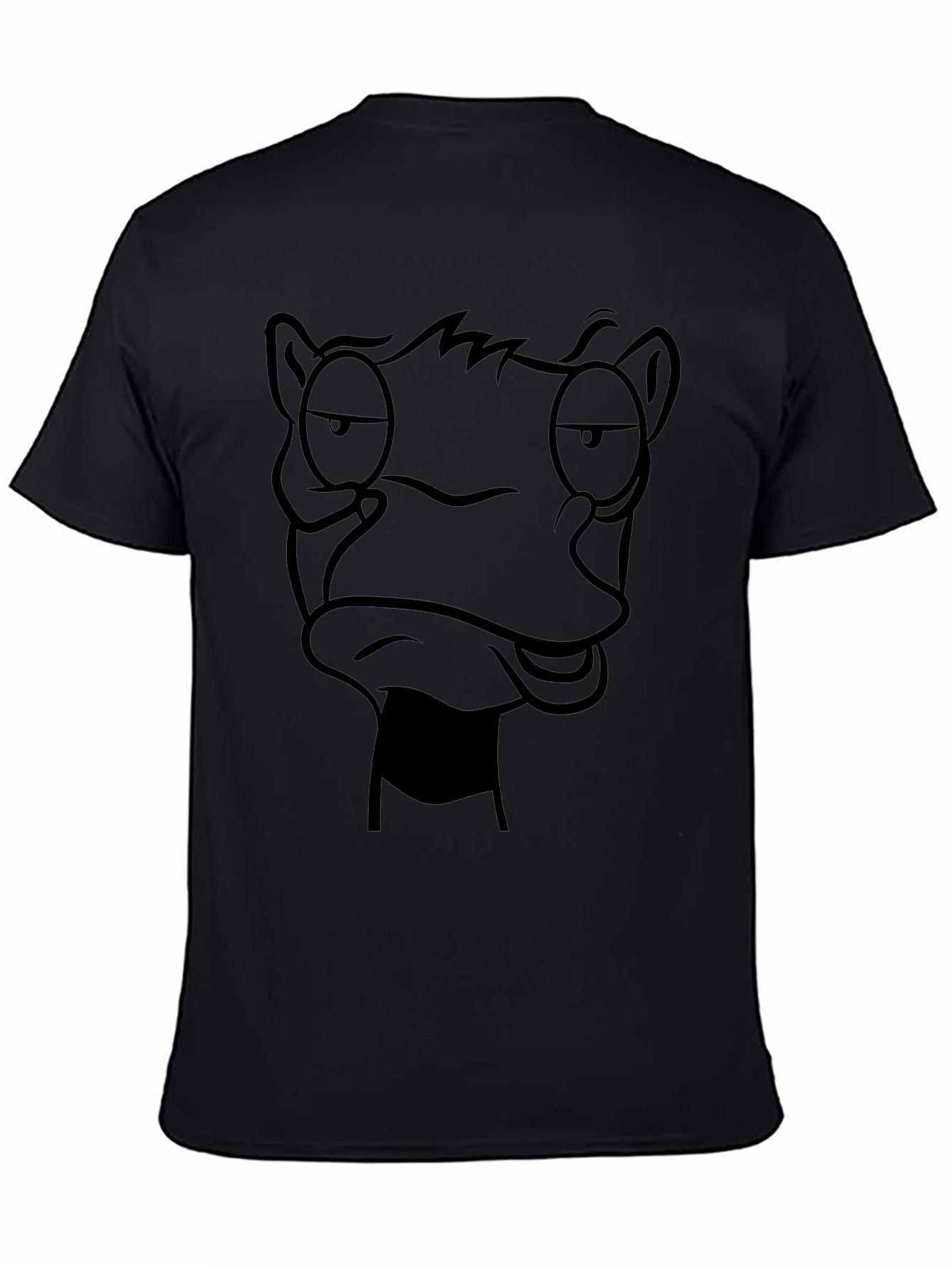 Funny Character Graphic Black T-Shirt