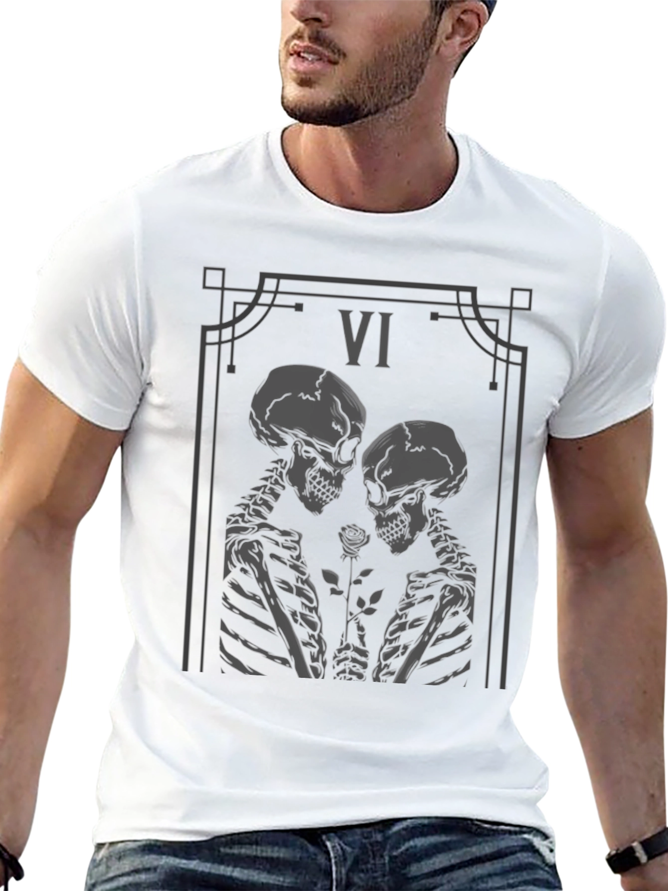Skeletal Love Tarot Card Graphic Tee