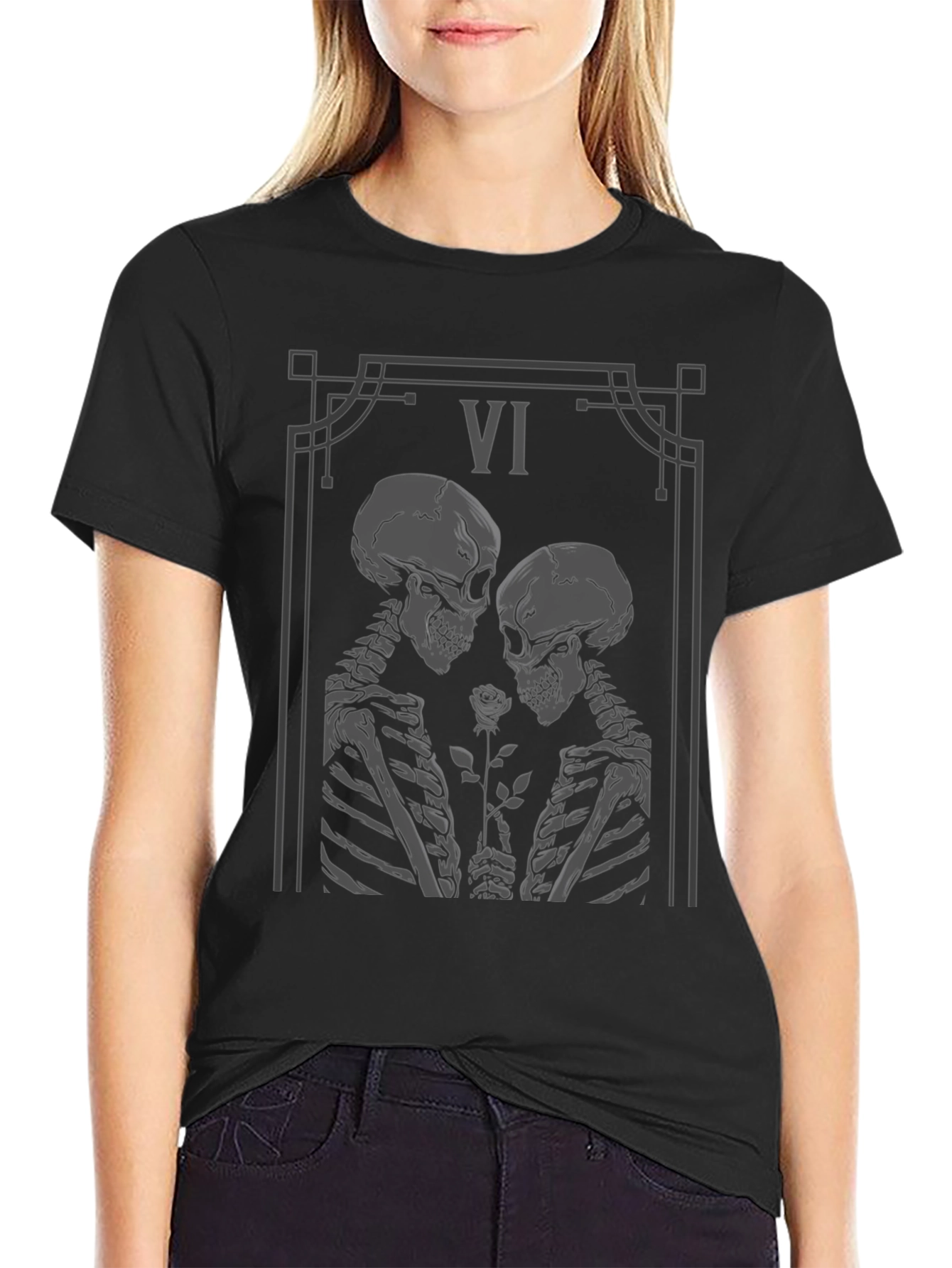 Skeletal Love Tarot Card Graphic Tee