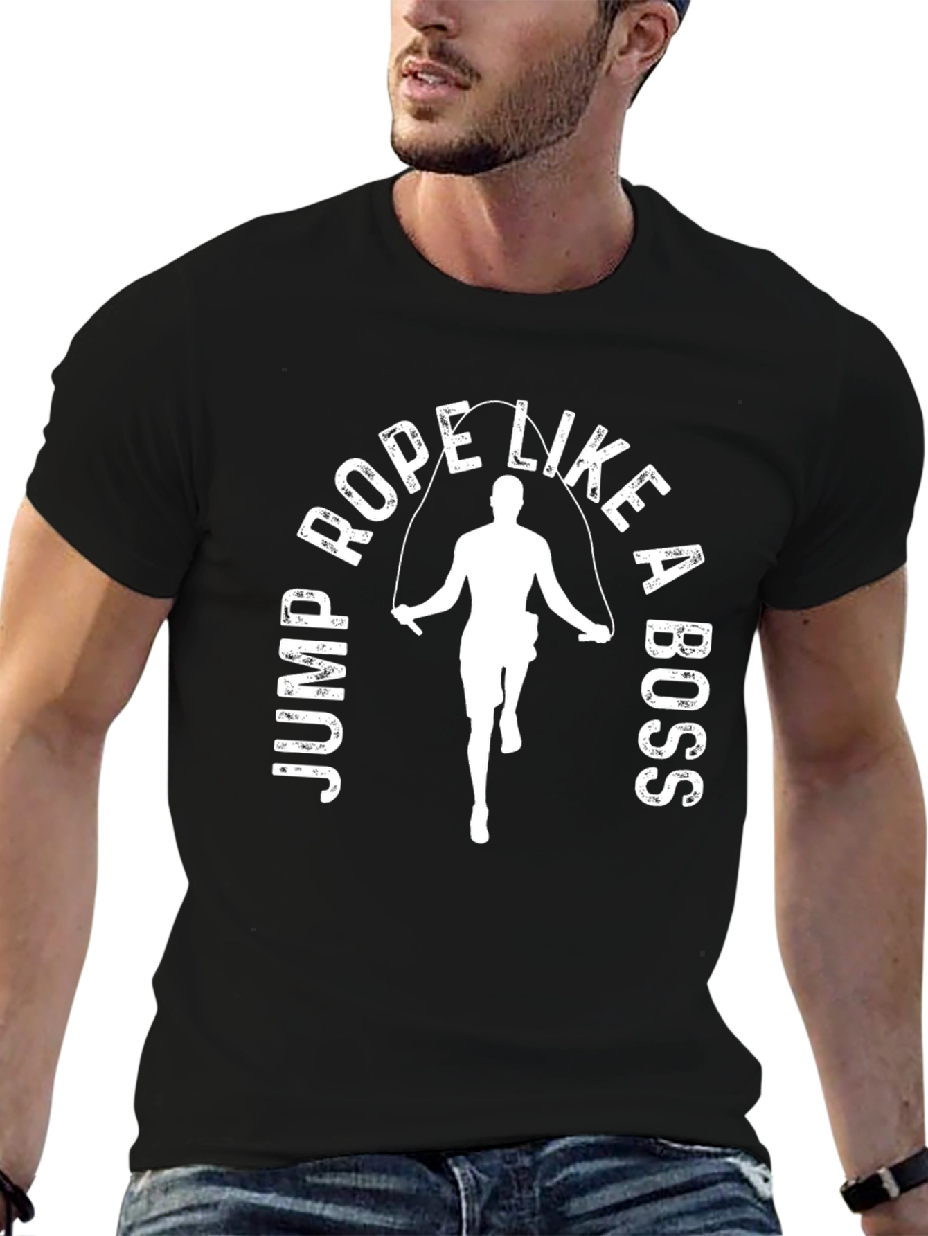 Jump Rope Like a Boss Graphic Tee - Black