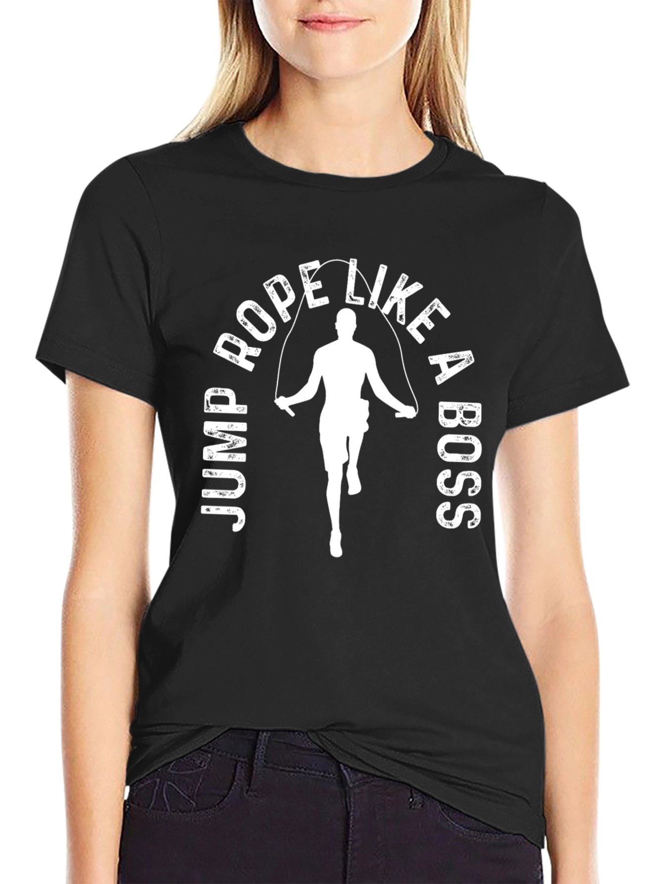 Jump Rope Like a Boss Graphic Tee - Black