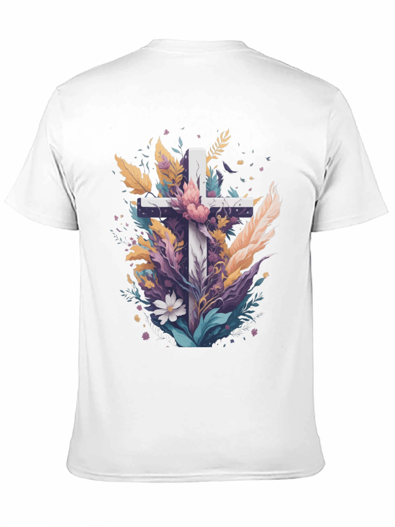 Floral Cross Graphic Tee - Christian Apparel