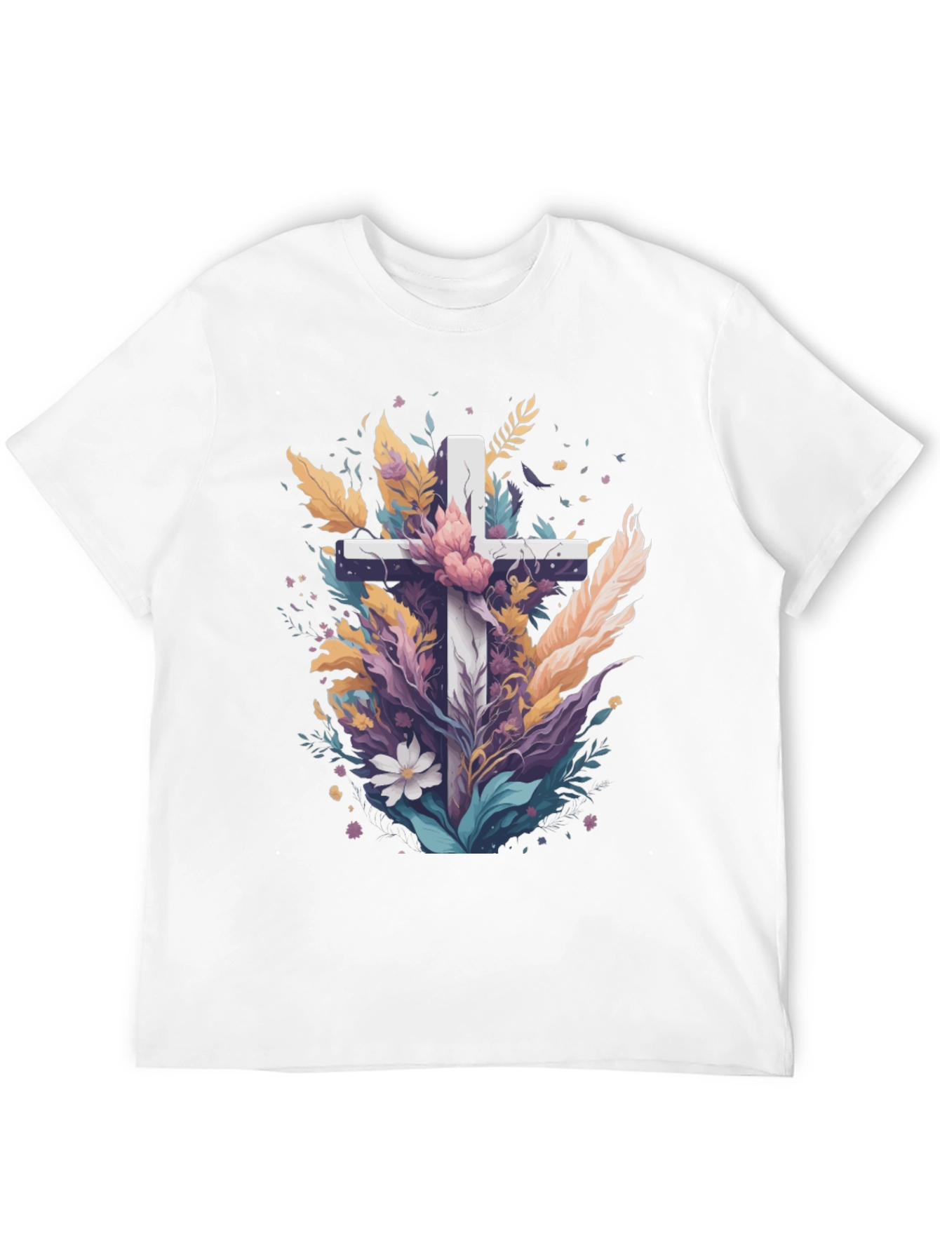 Floral Cross Graphic Tee - Christian Apparel