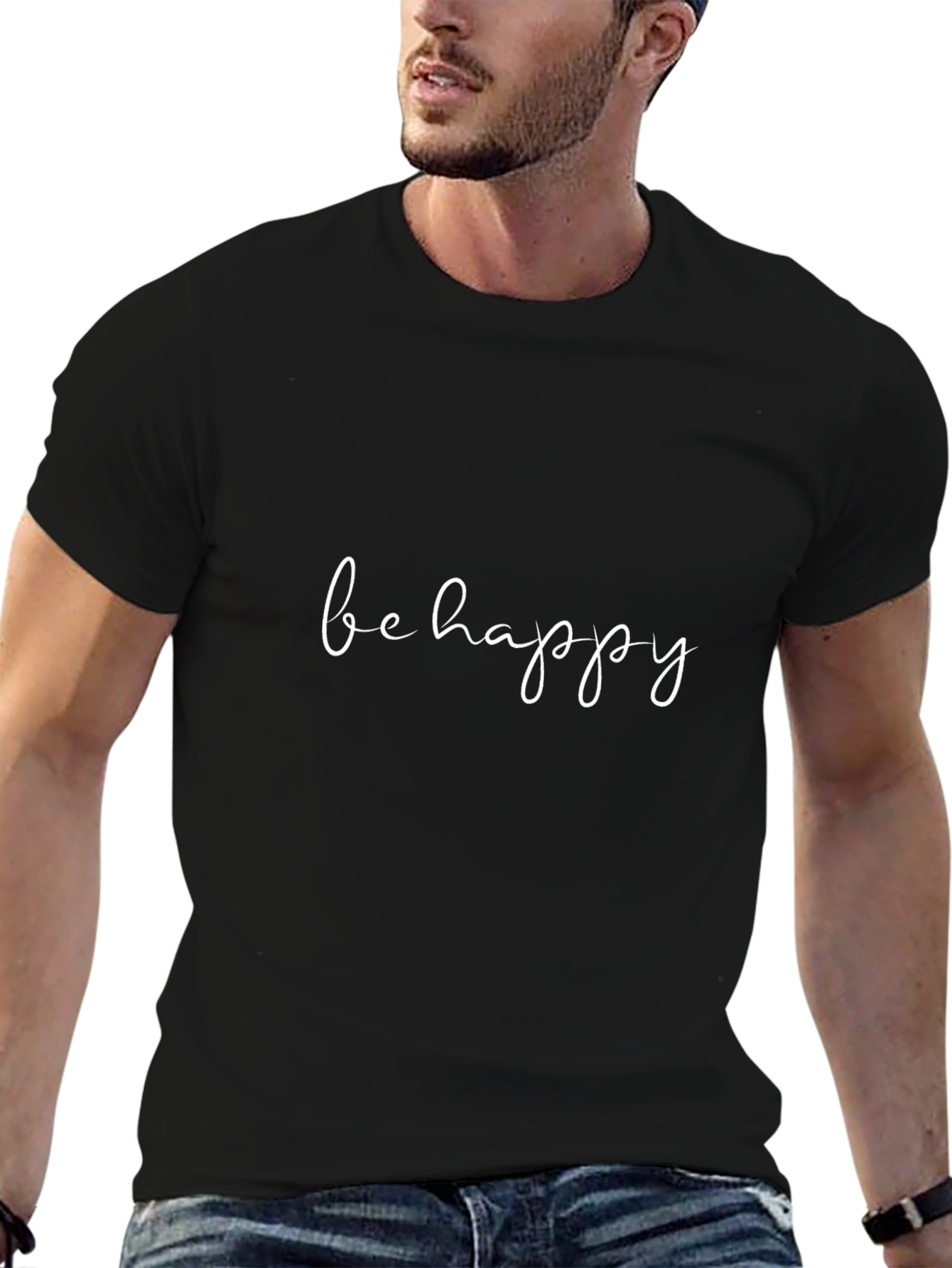 Be Happy Graphic Tee - Casual Comfort