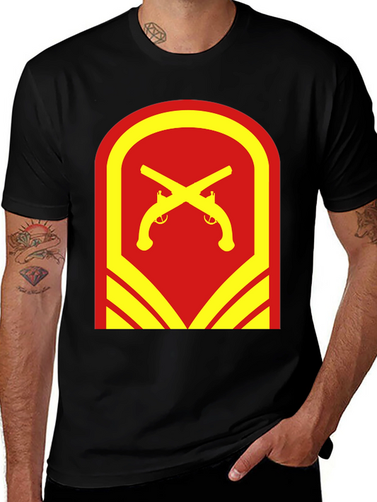 Vintage Crossed Pistols T-Shirt - Black Cotton Tee