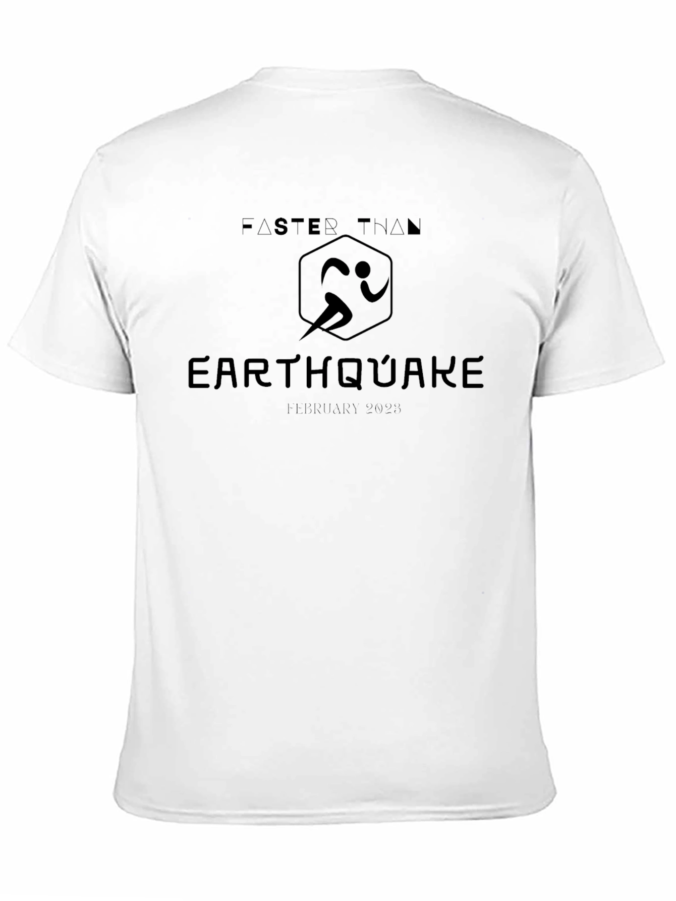 Faster Than Earthquake Black T-Shirt - Running Event