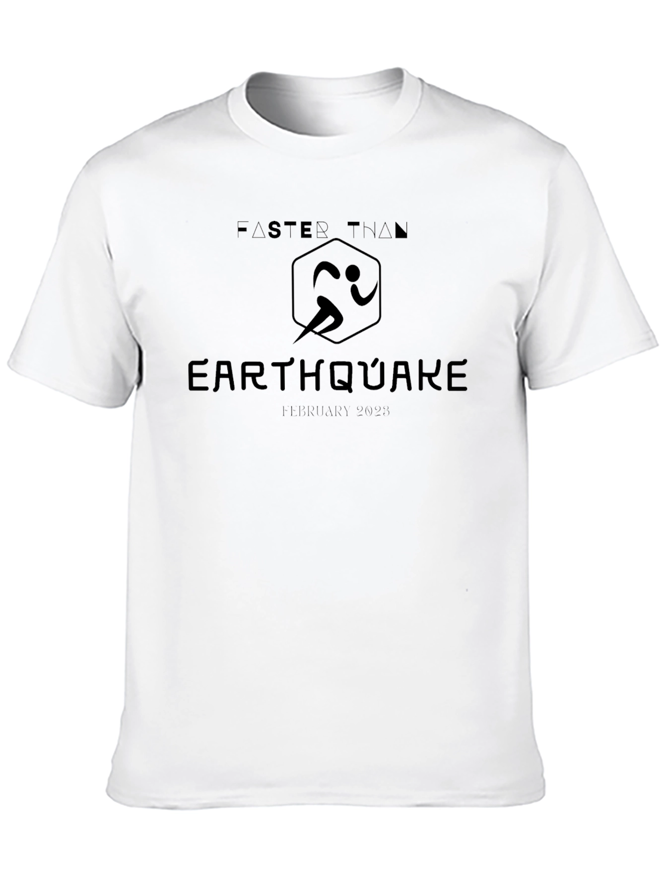 Faster Than Earthquake Black T-Shirt - Running Event