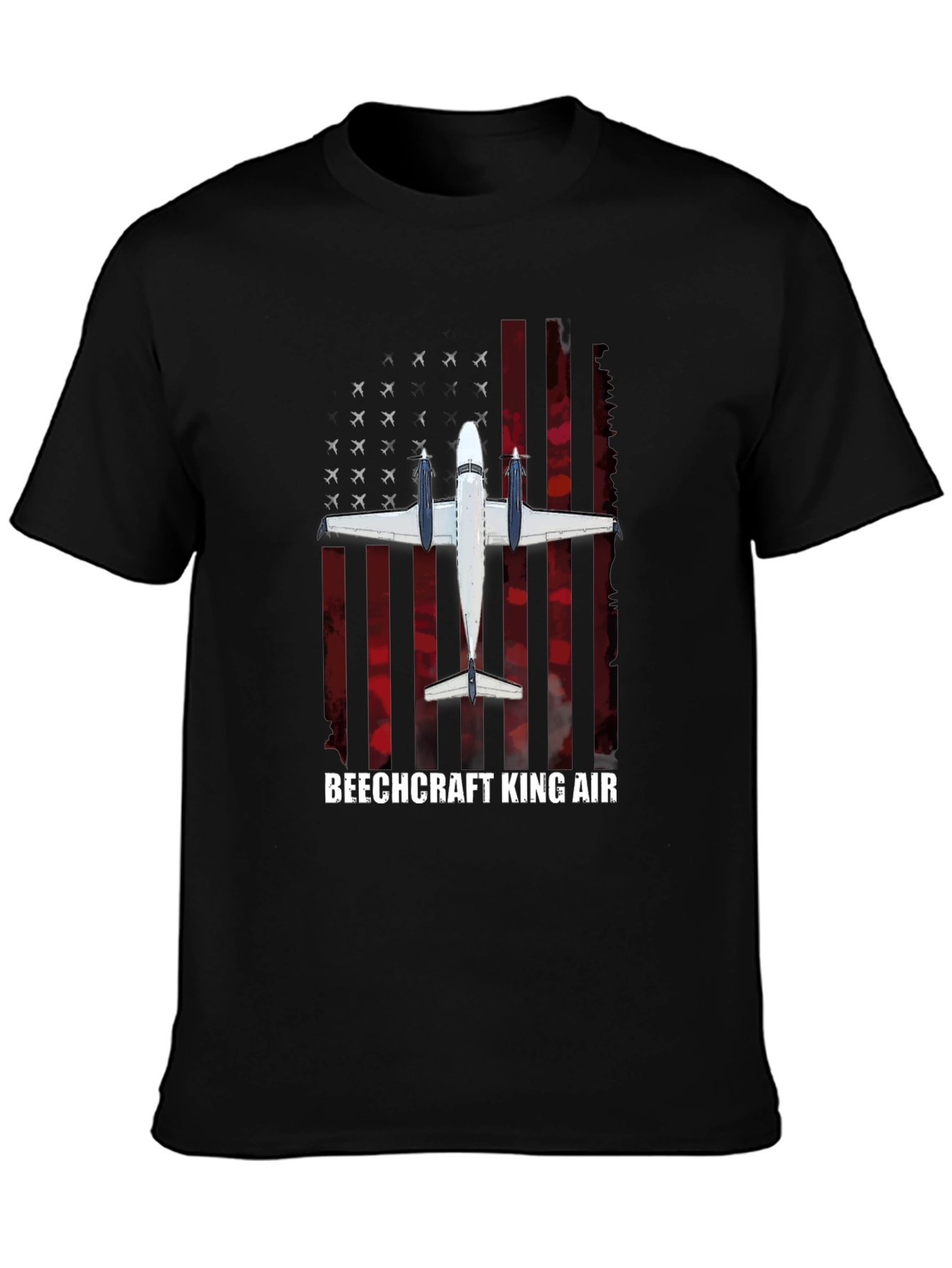 Beechcraft King Air American Flag T-Shirt