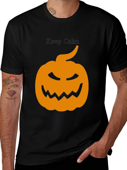 Halloween Pumpkin Graphic Tee - Mens Black T-Shirt