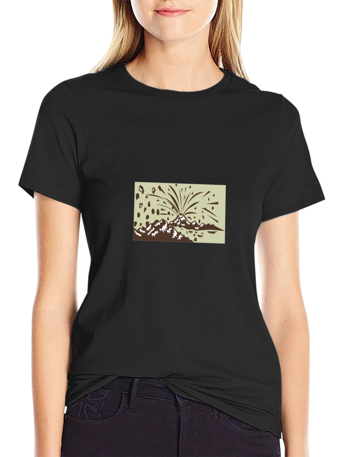 Mountain Fireworks Graphic Black T-Shirt