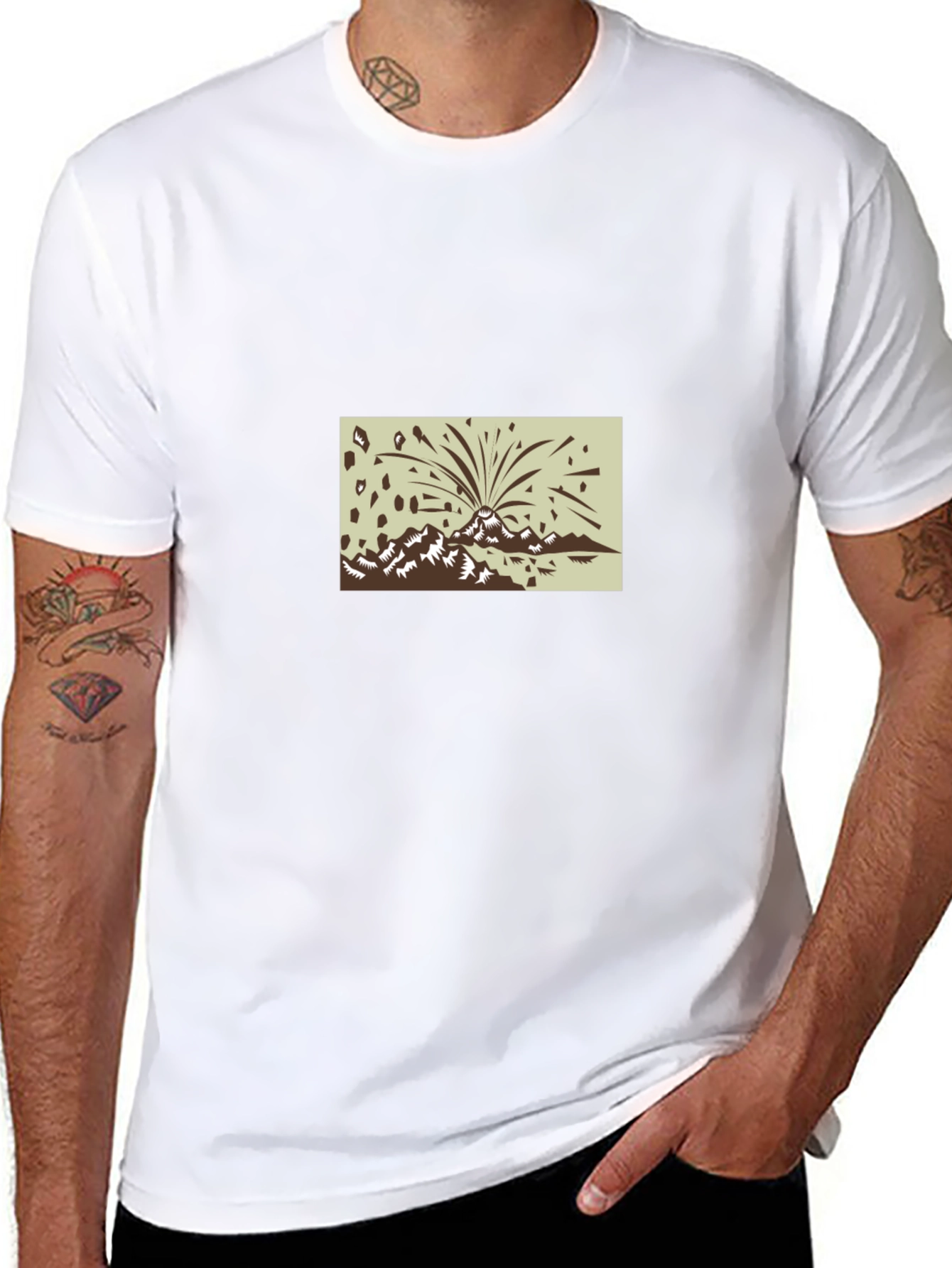 Mountain Fireworks Graphic Black T-Shirt