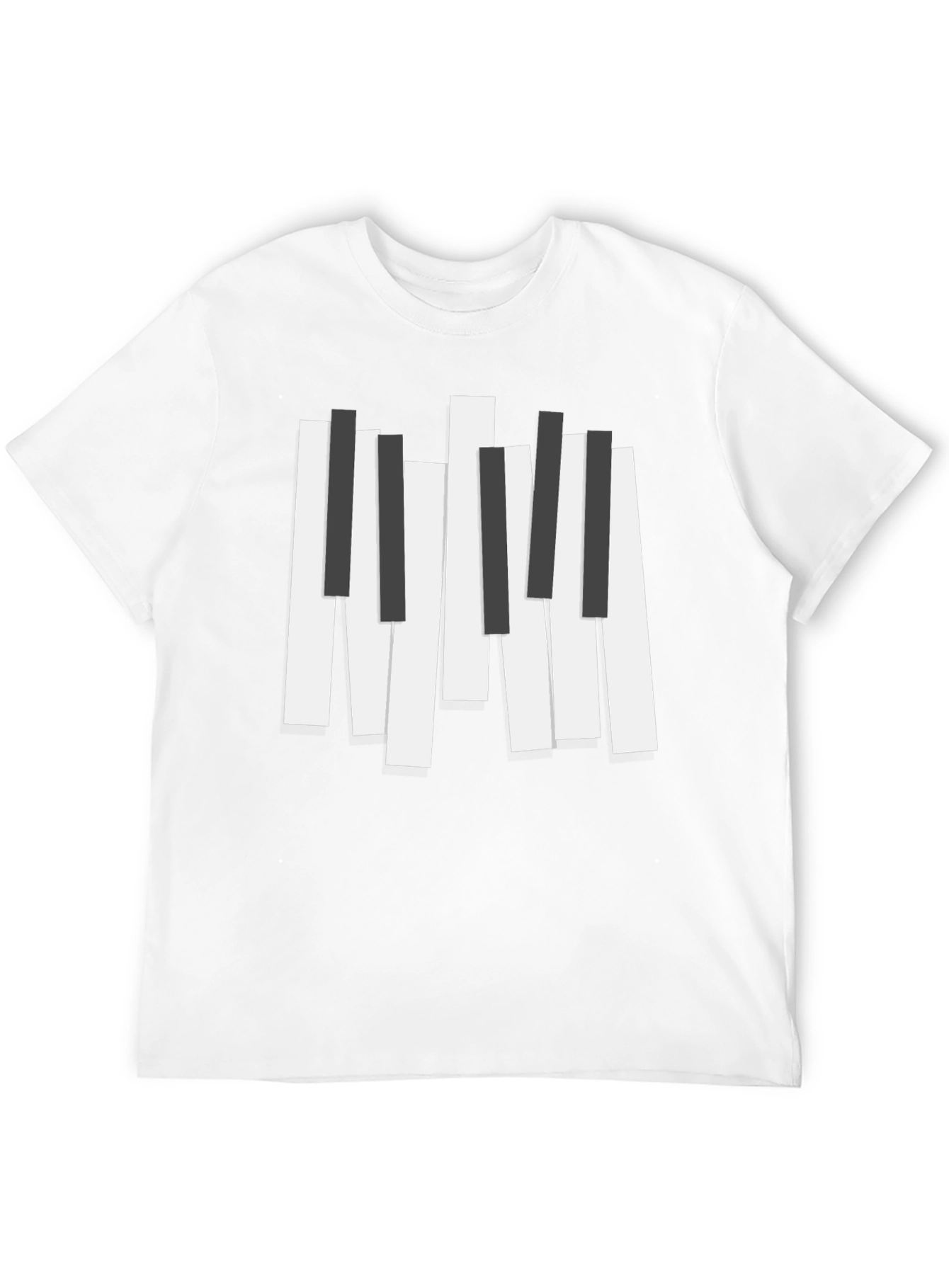 Piano Keys Graphic Print Black T-Shirt