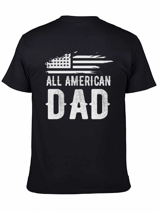 All American Dad Graphic Tee - Patriotic Fathers Day Shirt