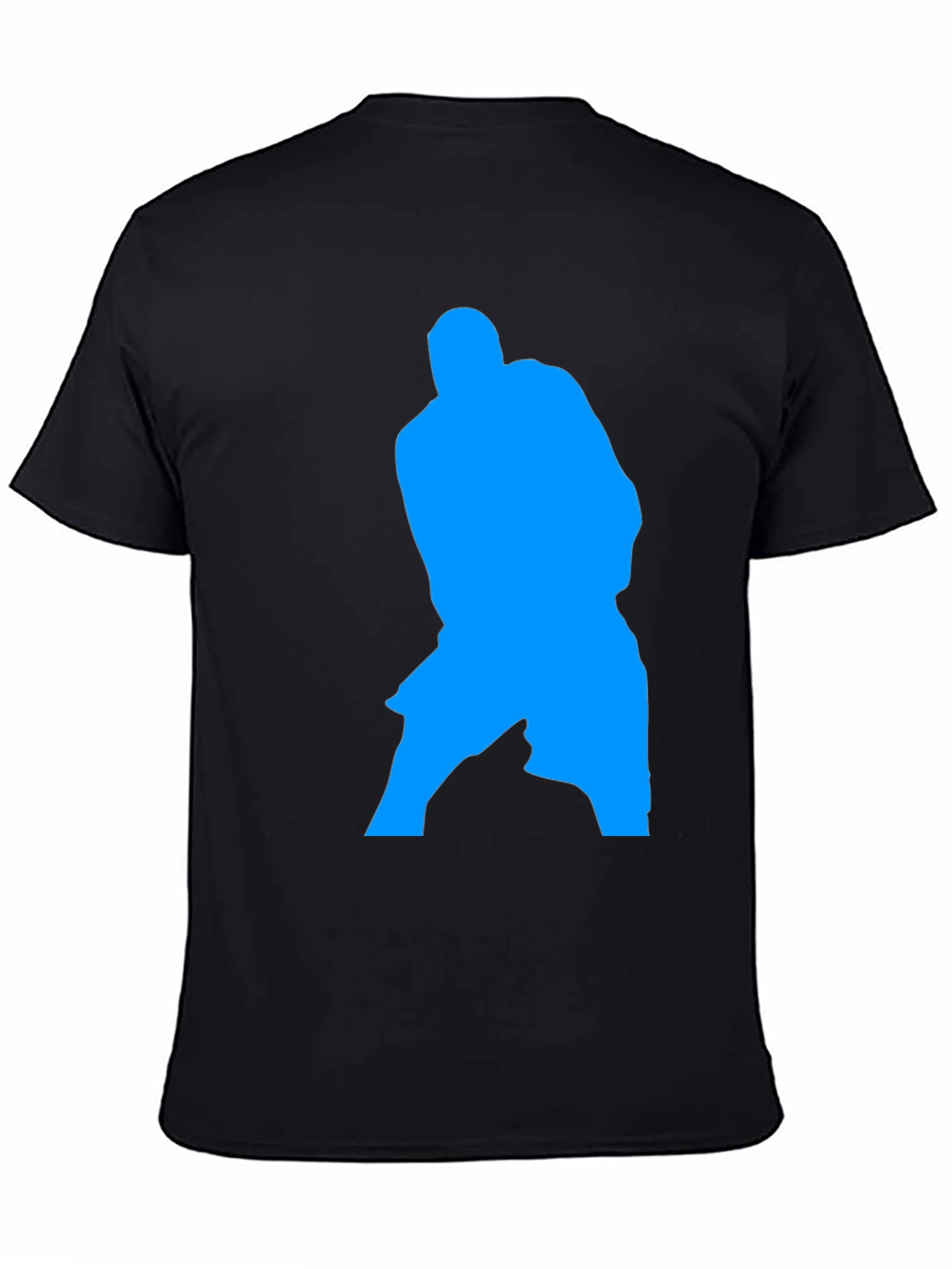 Blue Silhouette Graphic Black T-Shirt