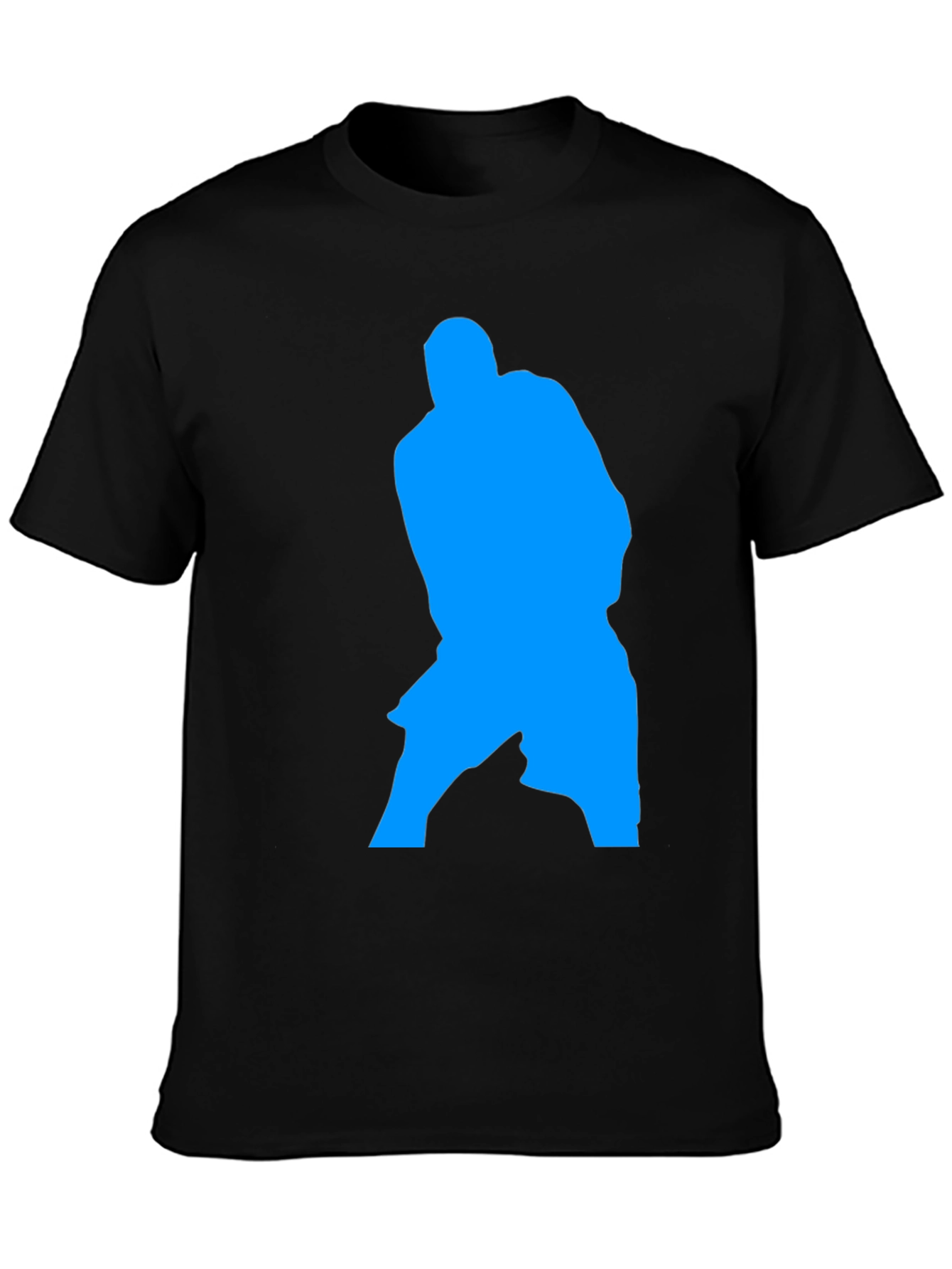 Blue Silhouette Graphic Black T-Shirt