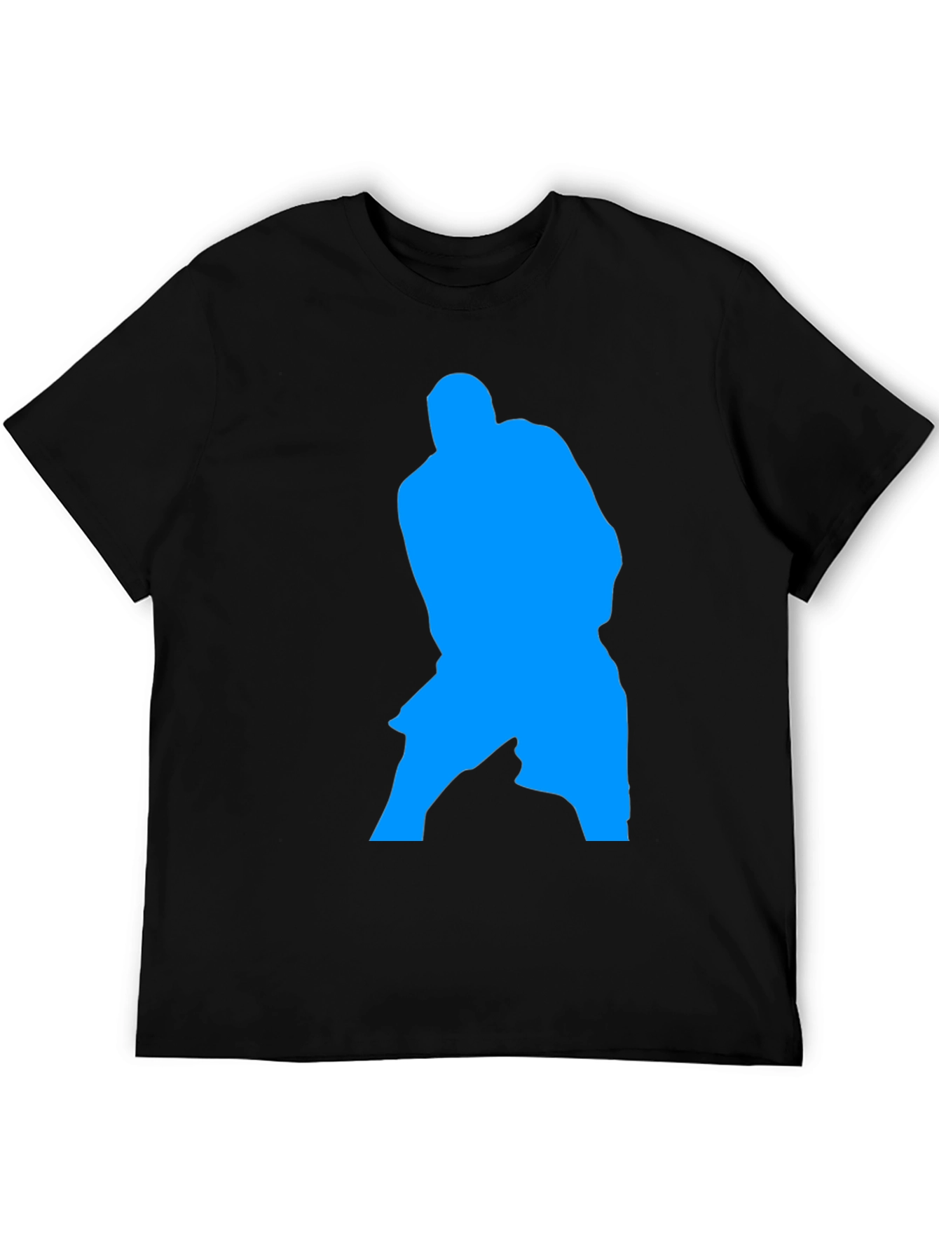 Blue Silhouette Graphic Black T-Shirt