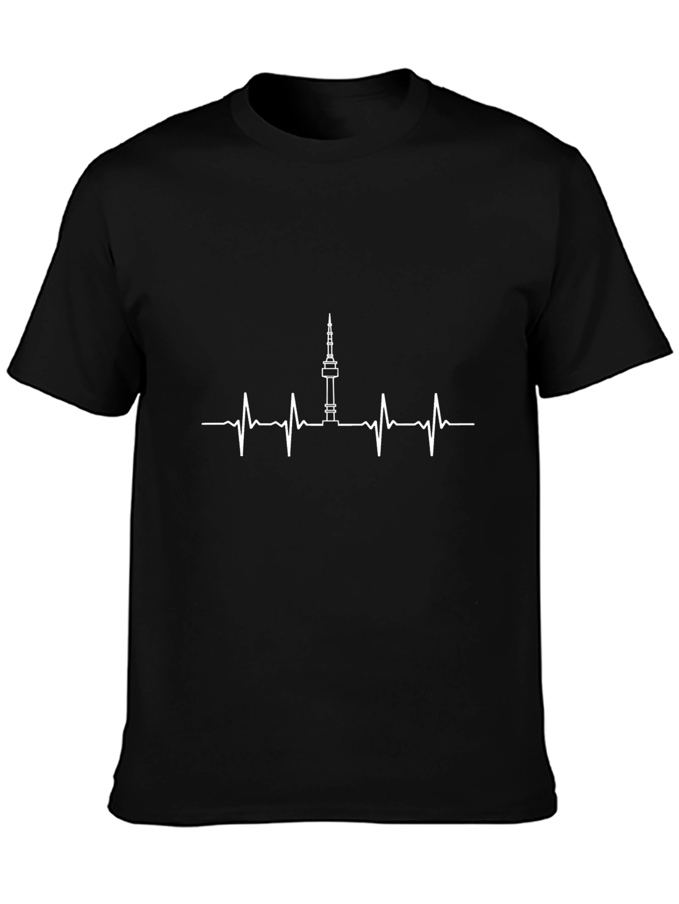 Heartbeat TV Tower T-Shirt - Black