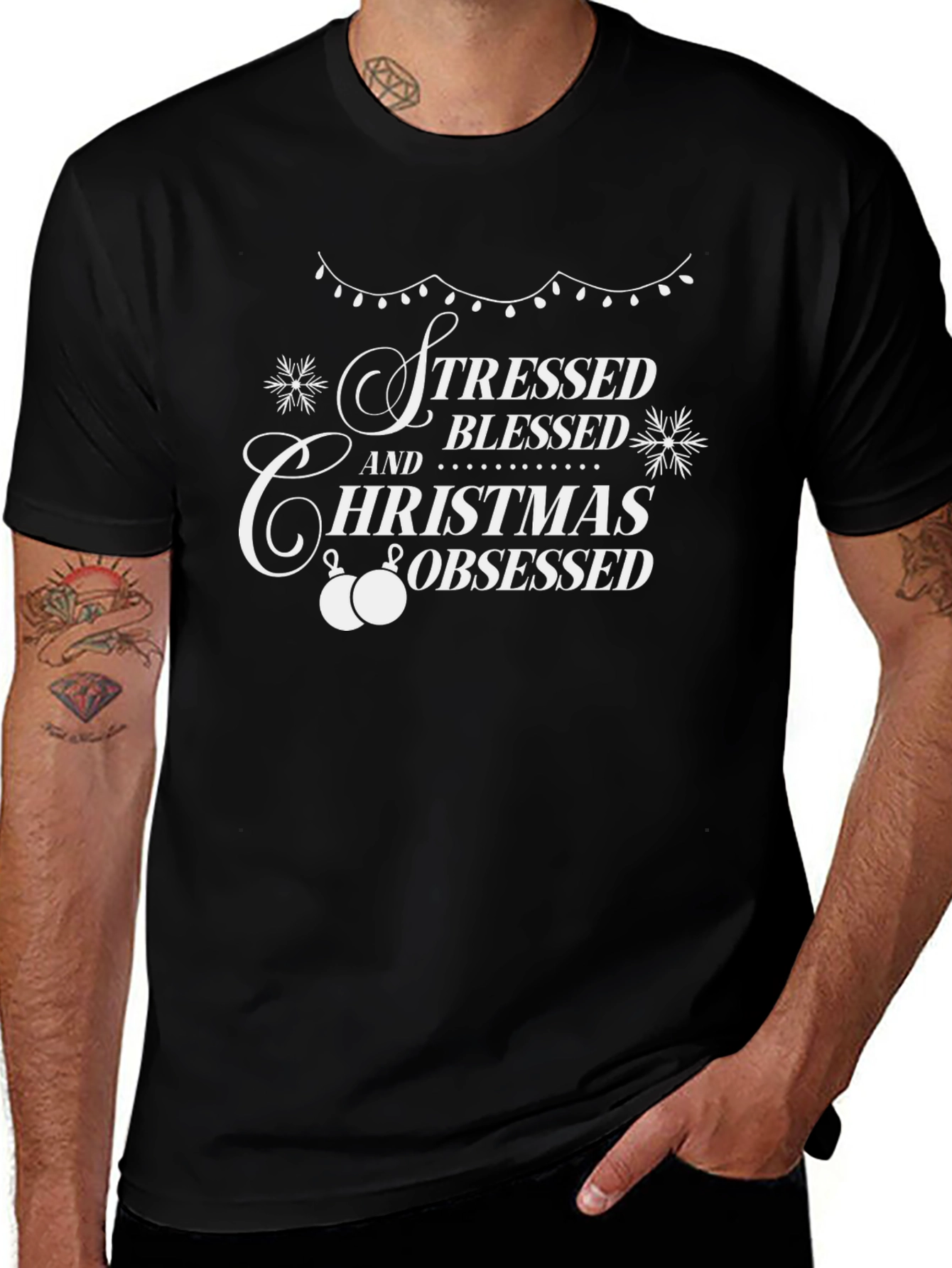 Stressed Blessed Christmas Obsessed Graphic Tee