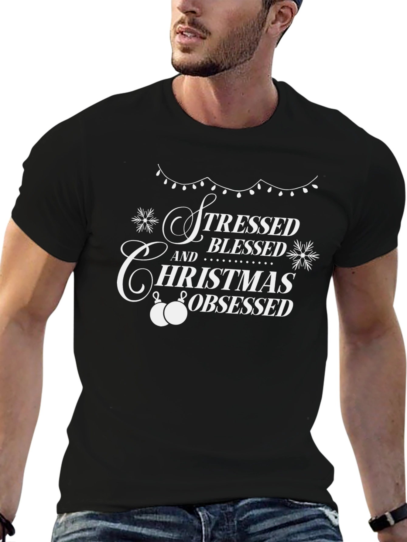 Stressed Blessed Christmas Obsessed Graphic Tee