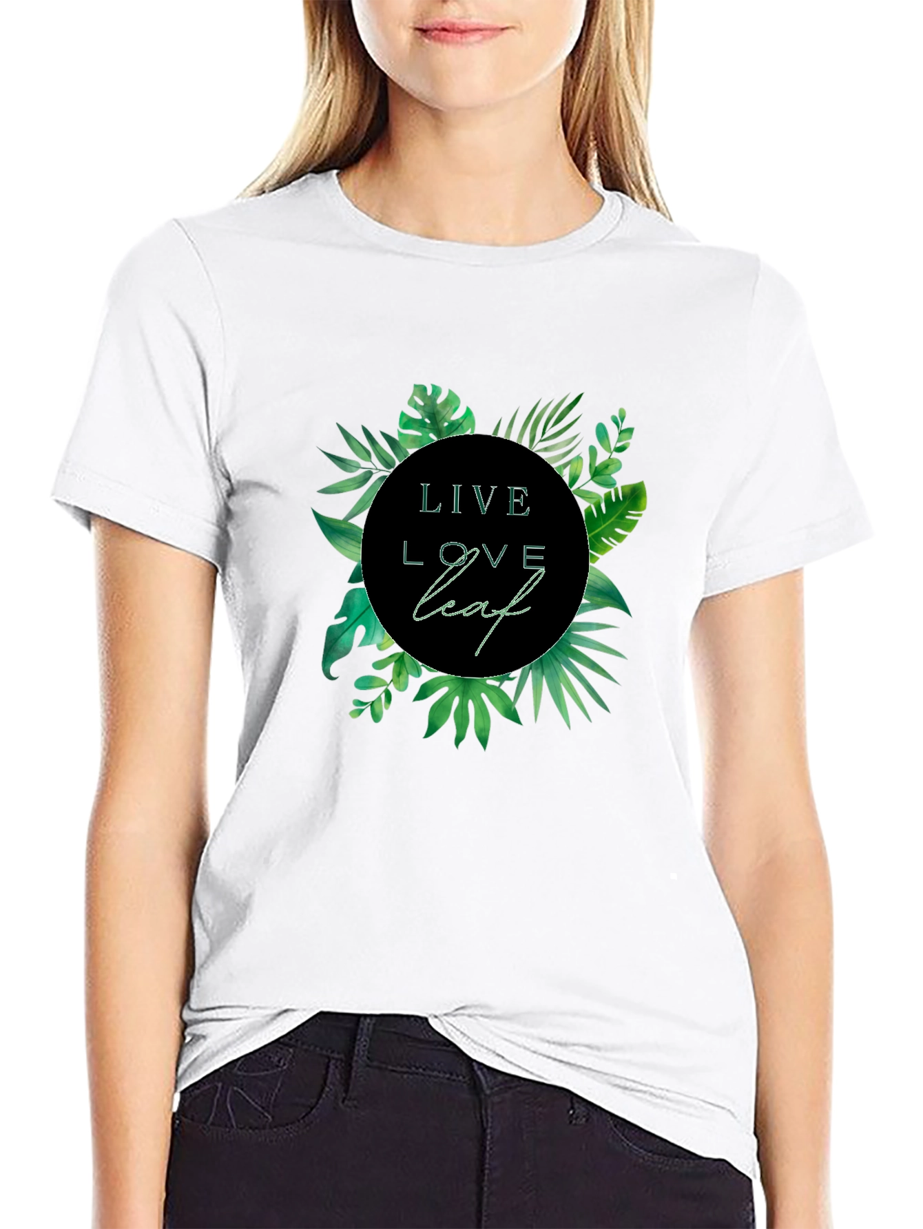 Live Love Leaf Graphic Tee - Nature Inspired Style